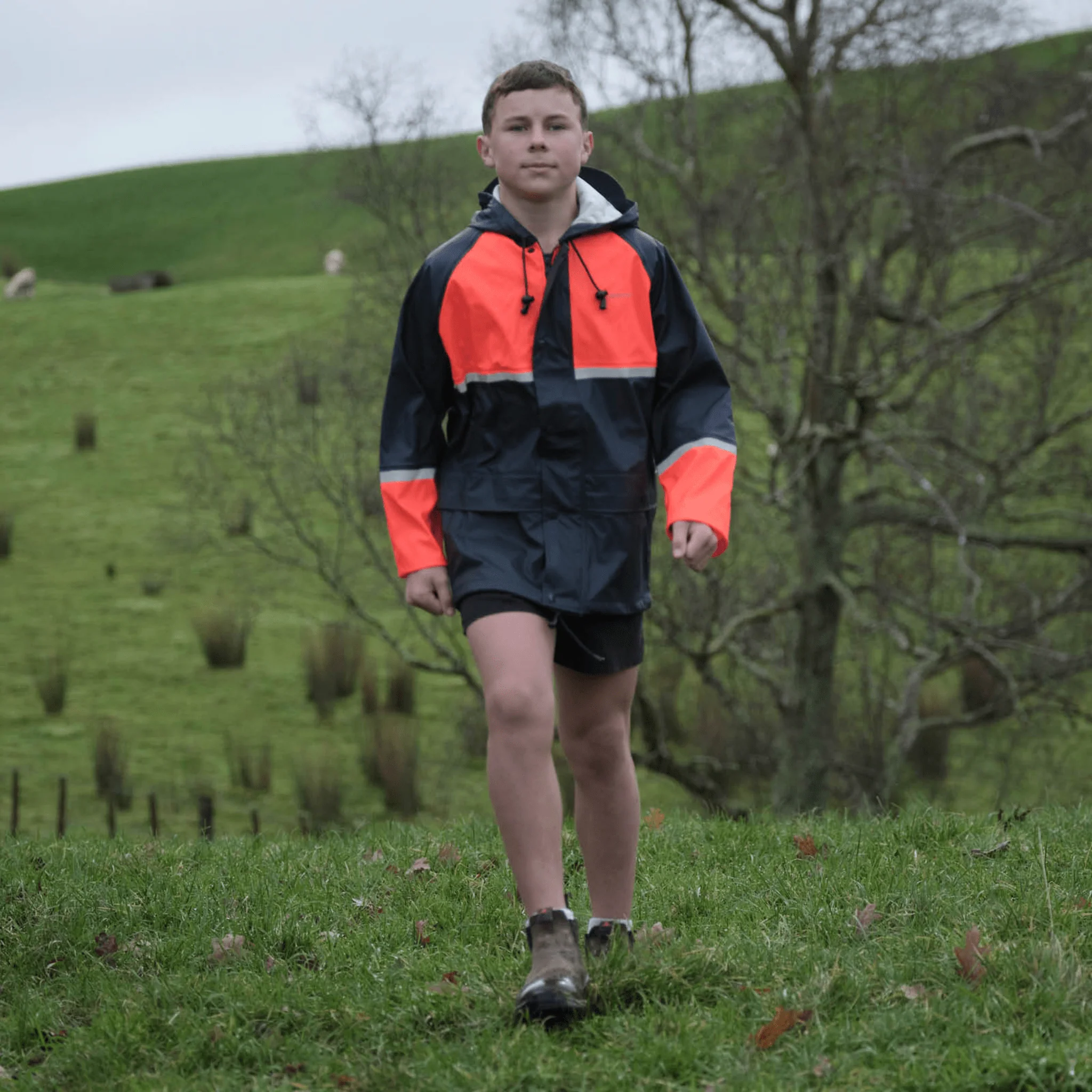 Betacraft Kids Tuffbak Parka - Navy/Orange - Image 4