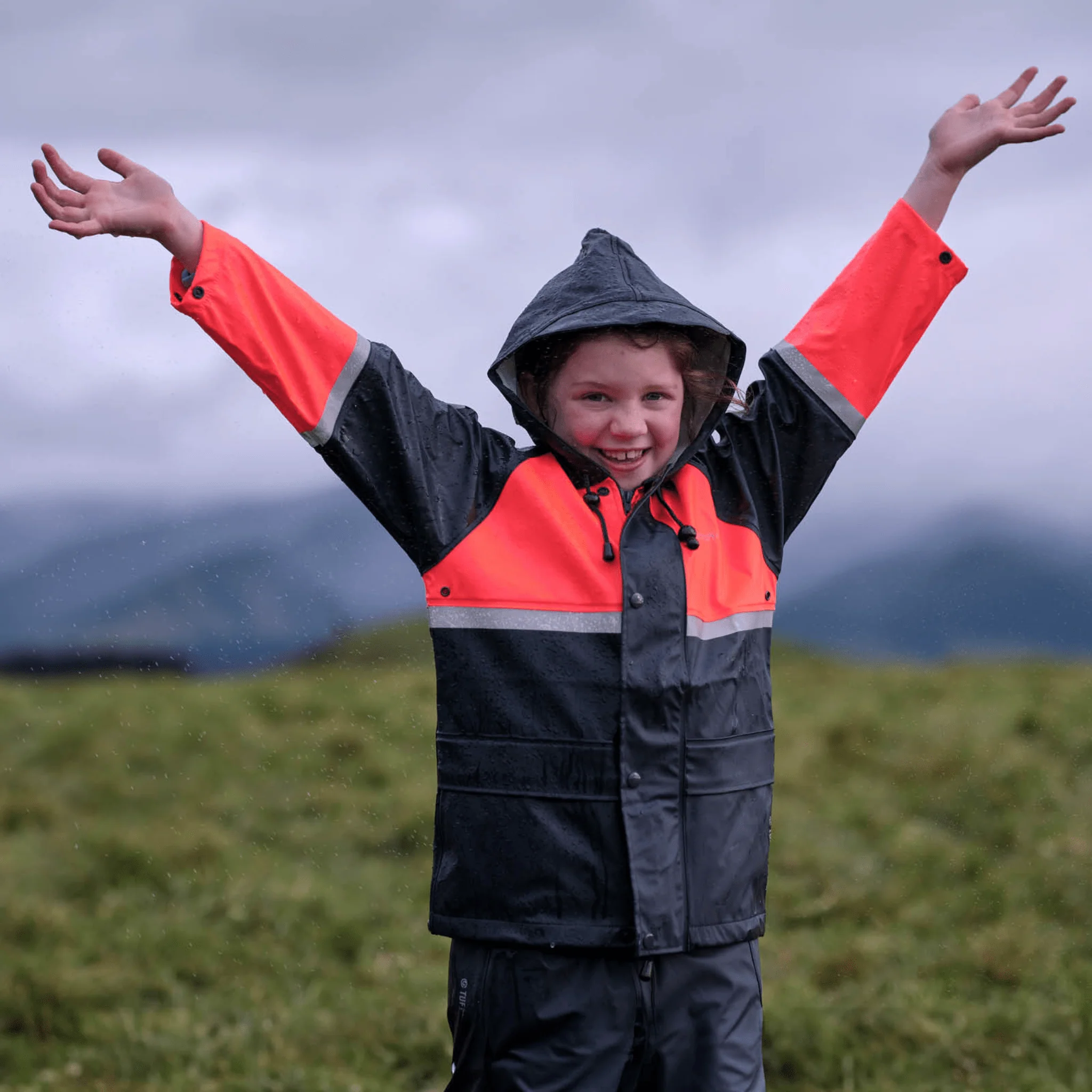 Betacraft Kids Tuffbak Parka - Navy/Orange - Image 5