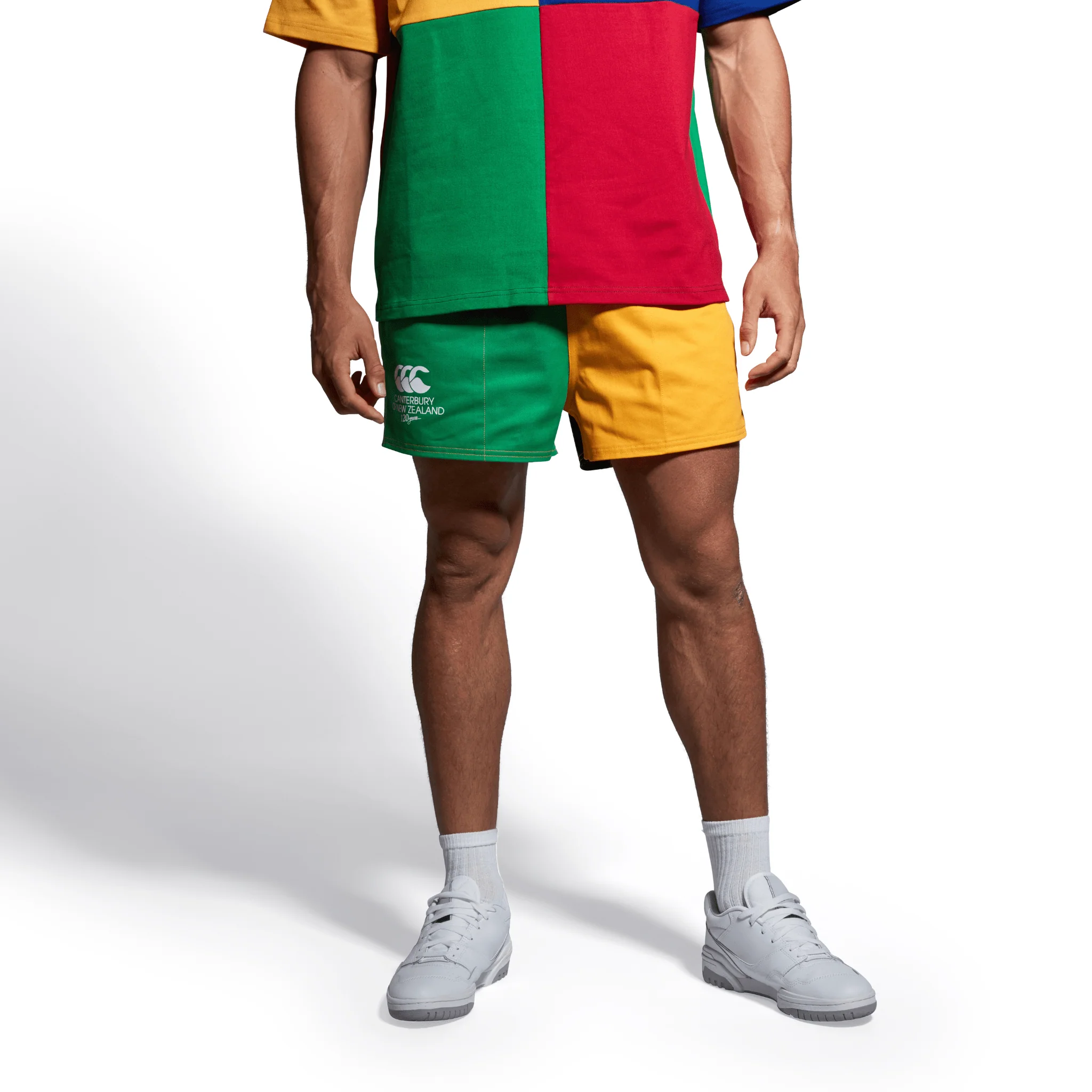 Canterbury 120 Years Limited-Edition Harlequin Shorts (Unisex) - AU Emerald - Image 4