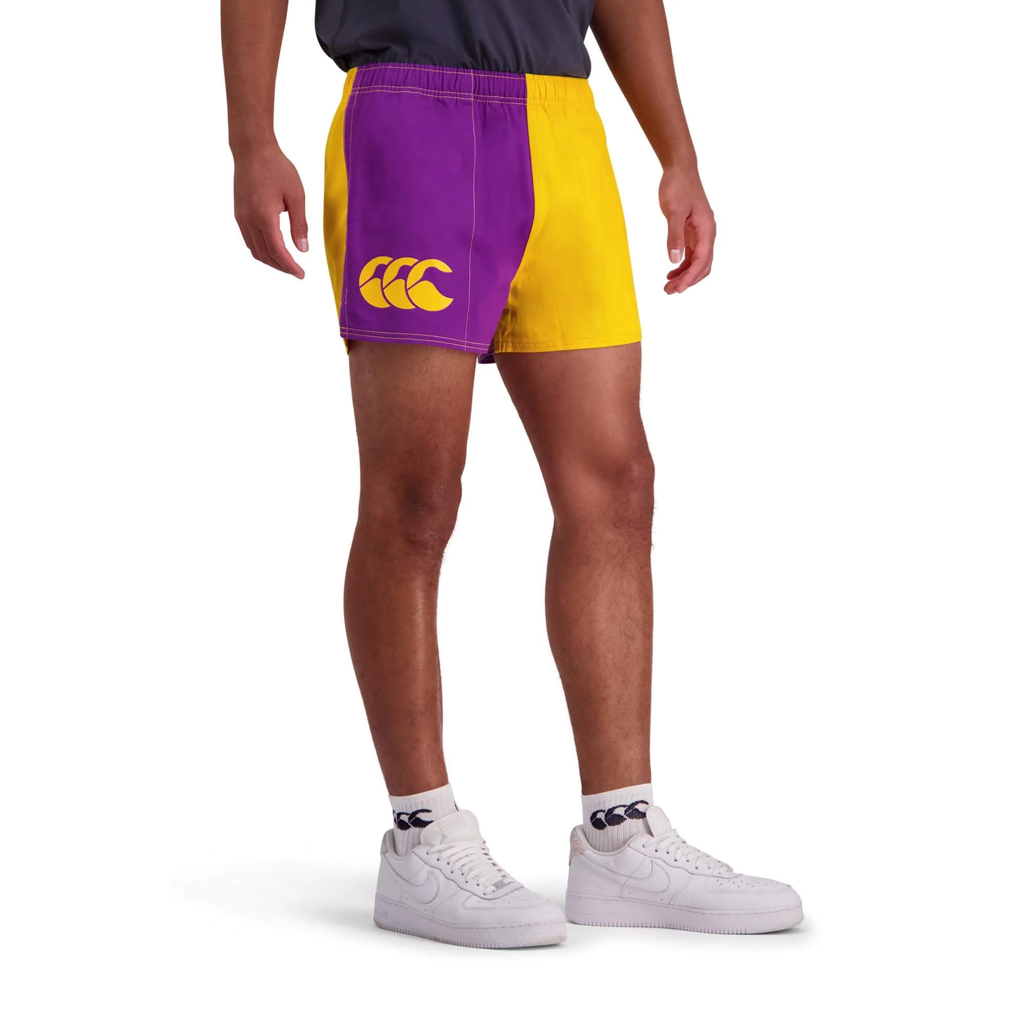 Canterbury Limited Edition Harlequin Shorts (Unisex) - Gold/Purple - Image 3