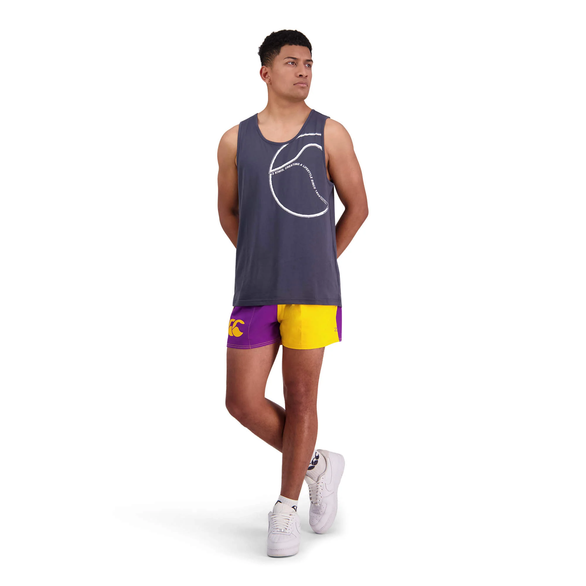 Canterbury Limited Edition Harlequin Shorts (Unisex) - Gold/Purple - Image 5