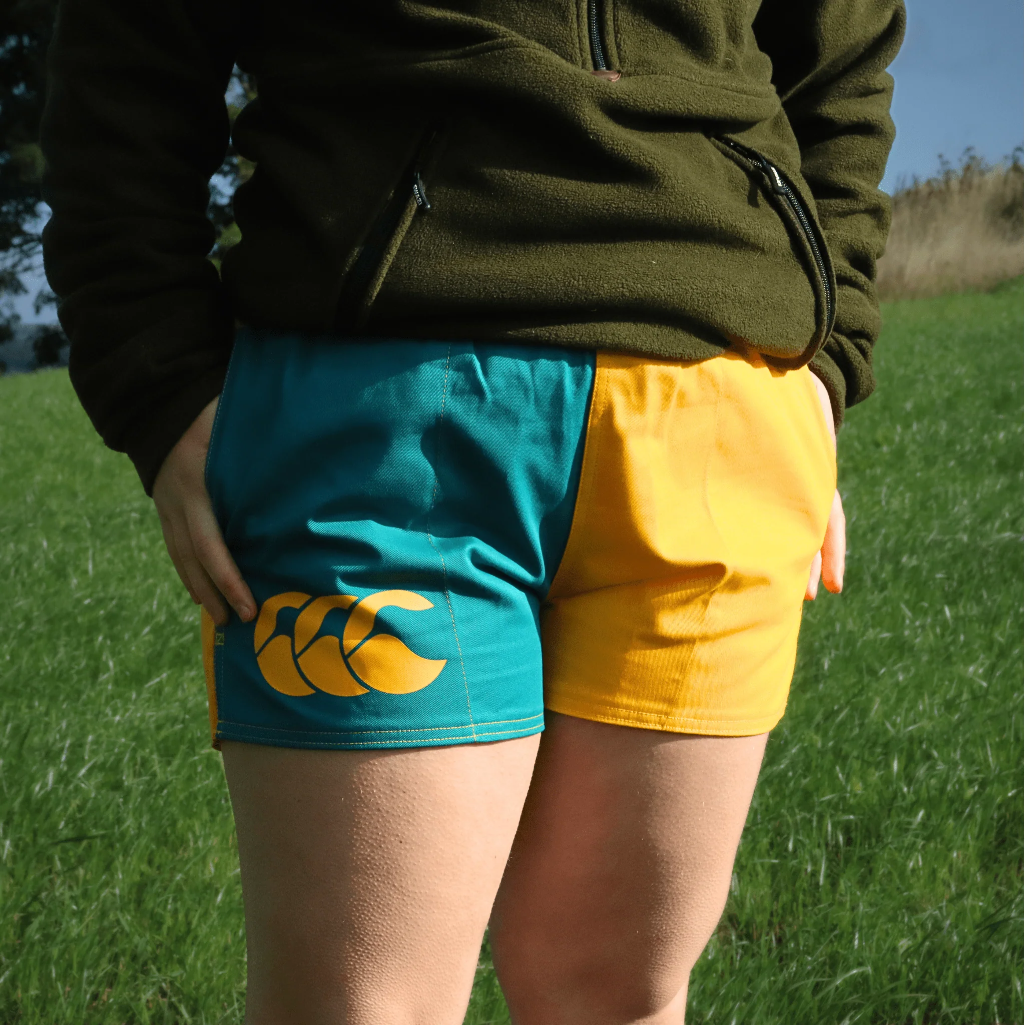 Canterbury Limited Edition Harlequin Shorts (Unisex) - Alpine/Gold - Image 3