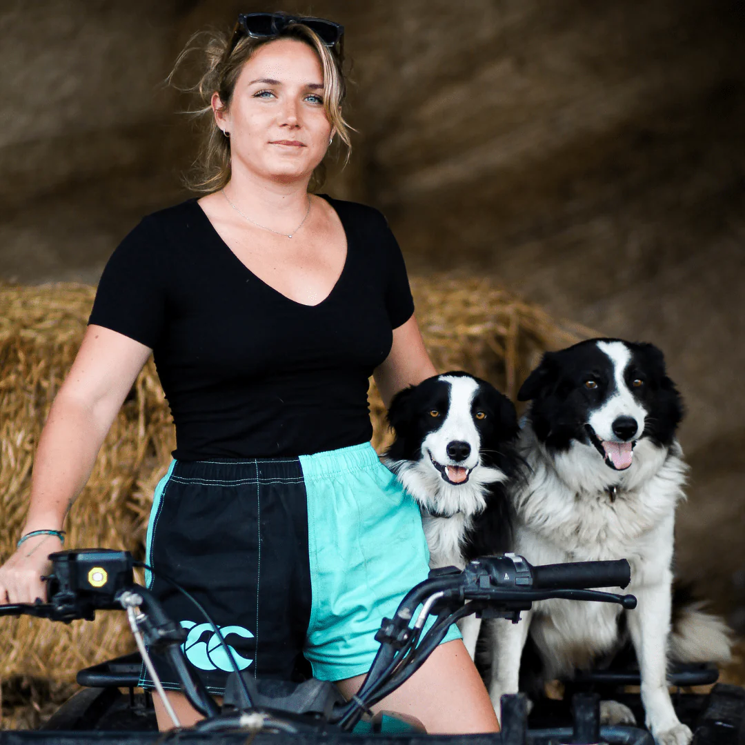 Canterbury Limited Edition Harlequin Shorts (Unisex) - Black/Turquoise - Image 2
