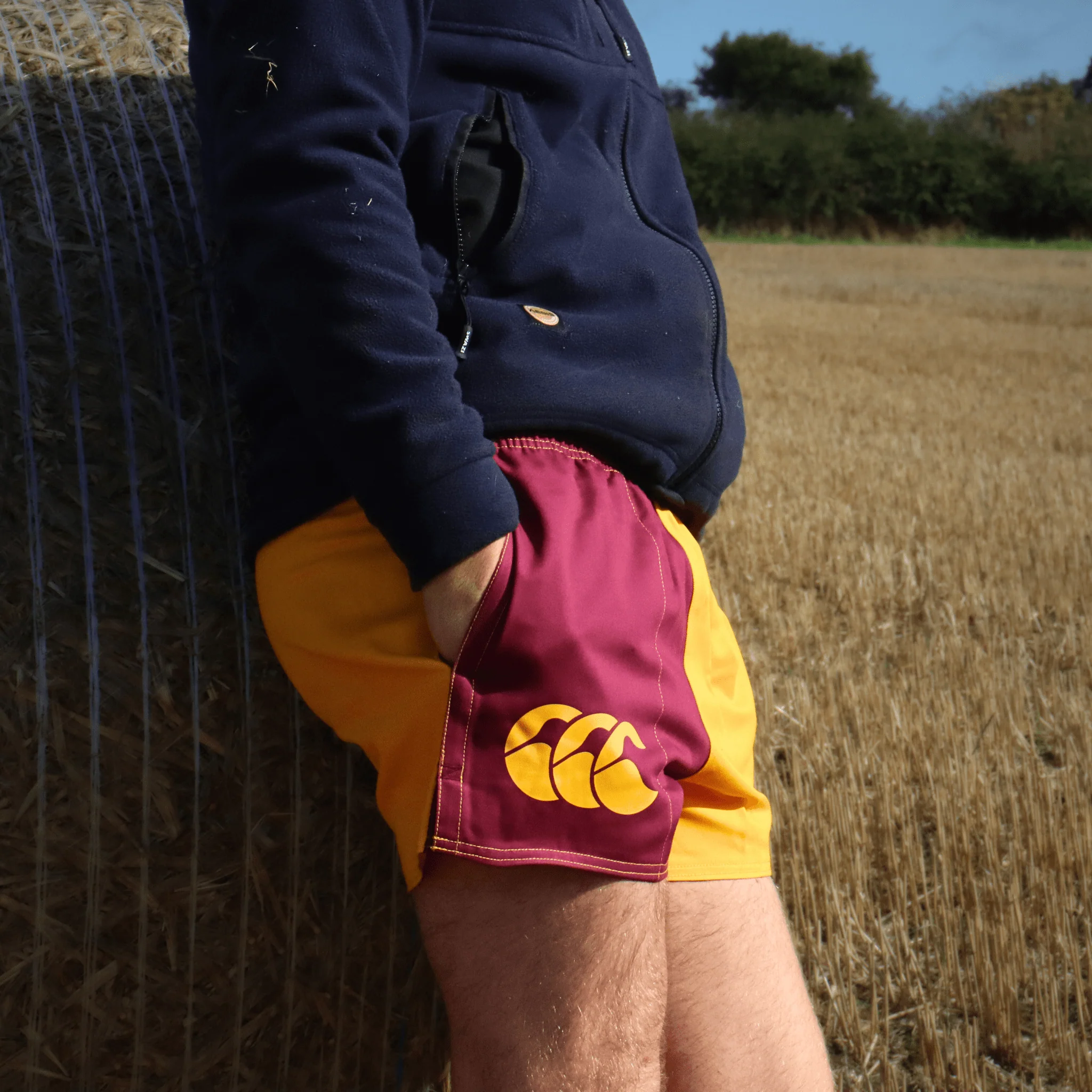 Canterbury Limited Edition Harlequin Shorts (Unisex) - Maroon/Gold - Image 3