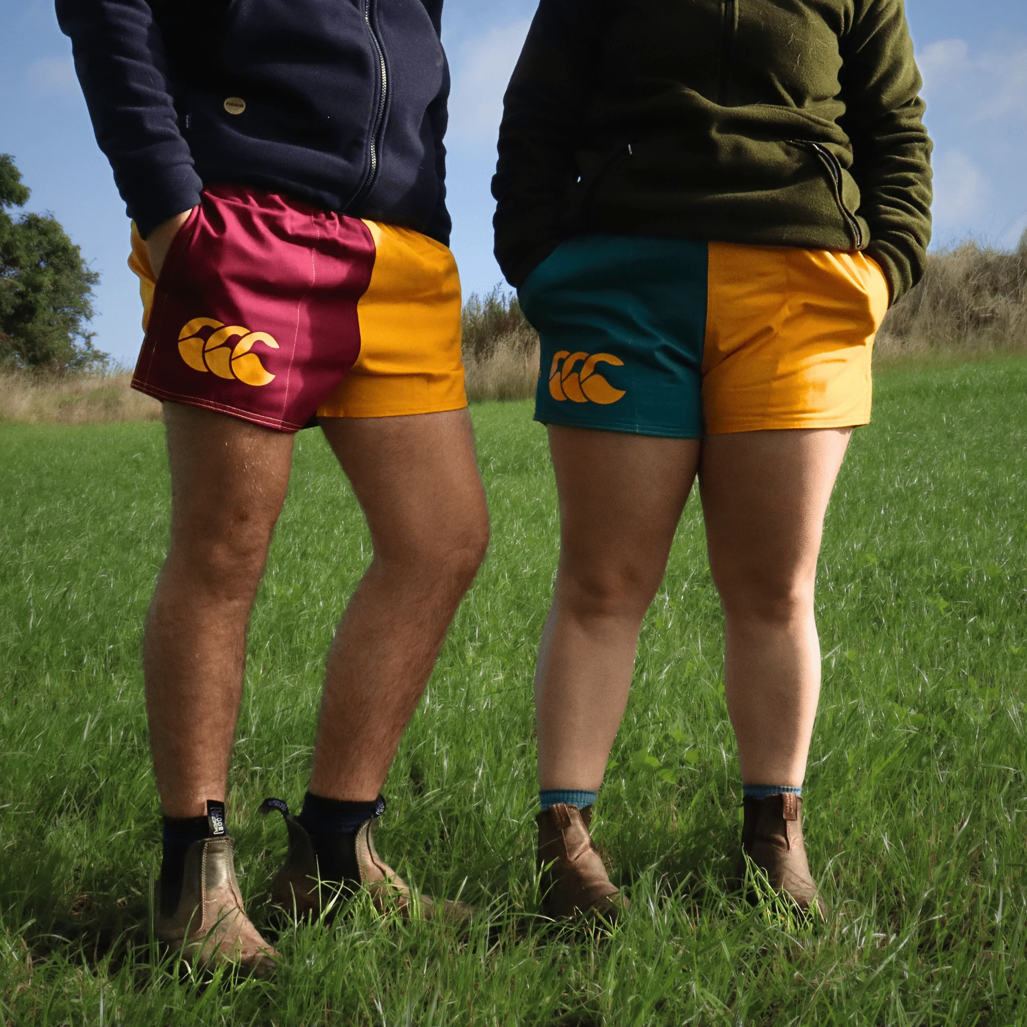 Canterbury Limited Edition Harlequin Shorts (Unisex) - Maroon/Gold - Image 4
