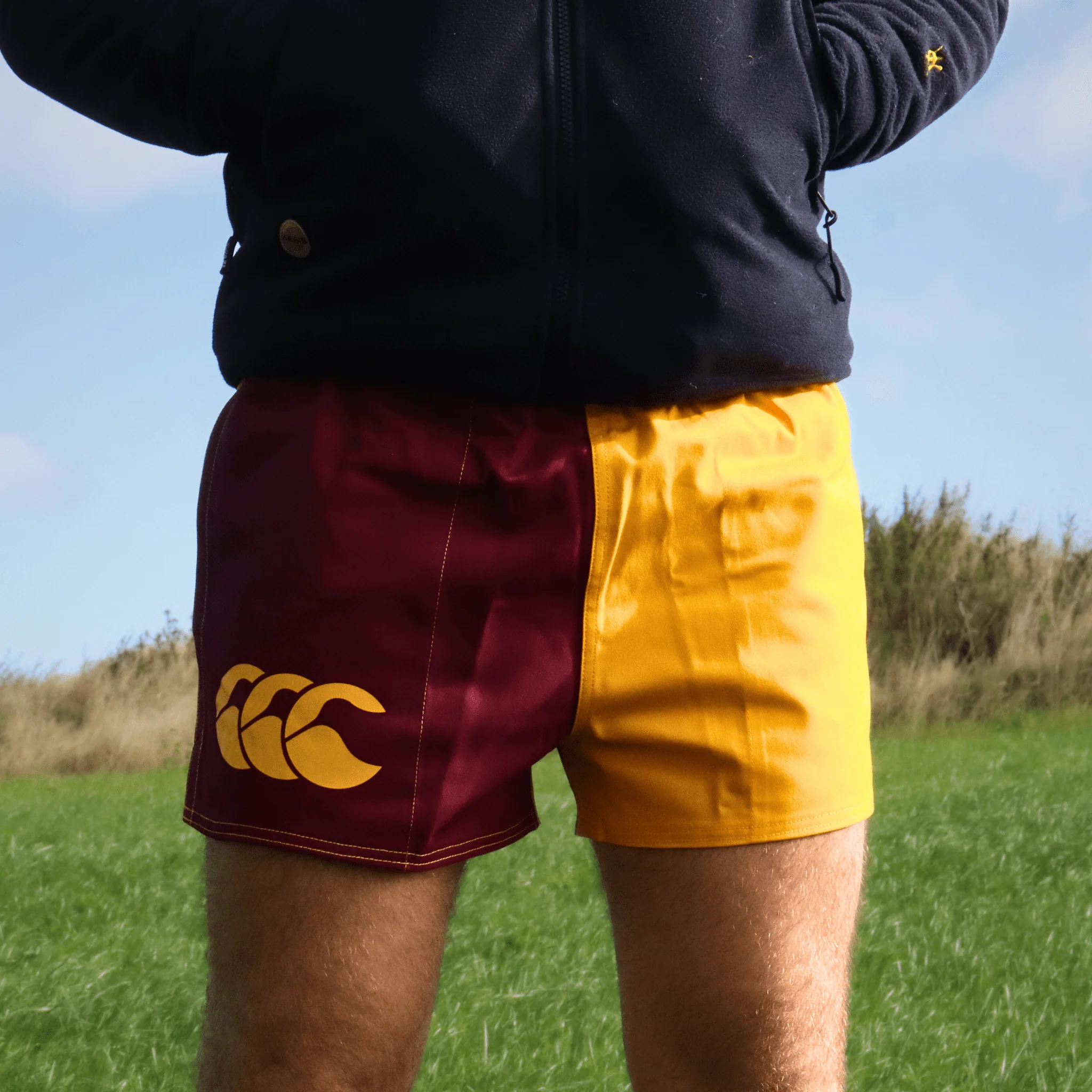Canterbury Limited Edition Harlequin Shorts (Unisex) - Maroon/Gold - Image 8