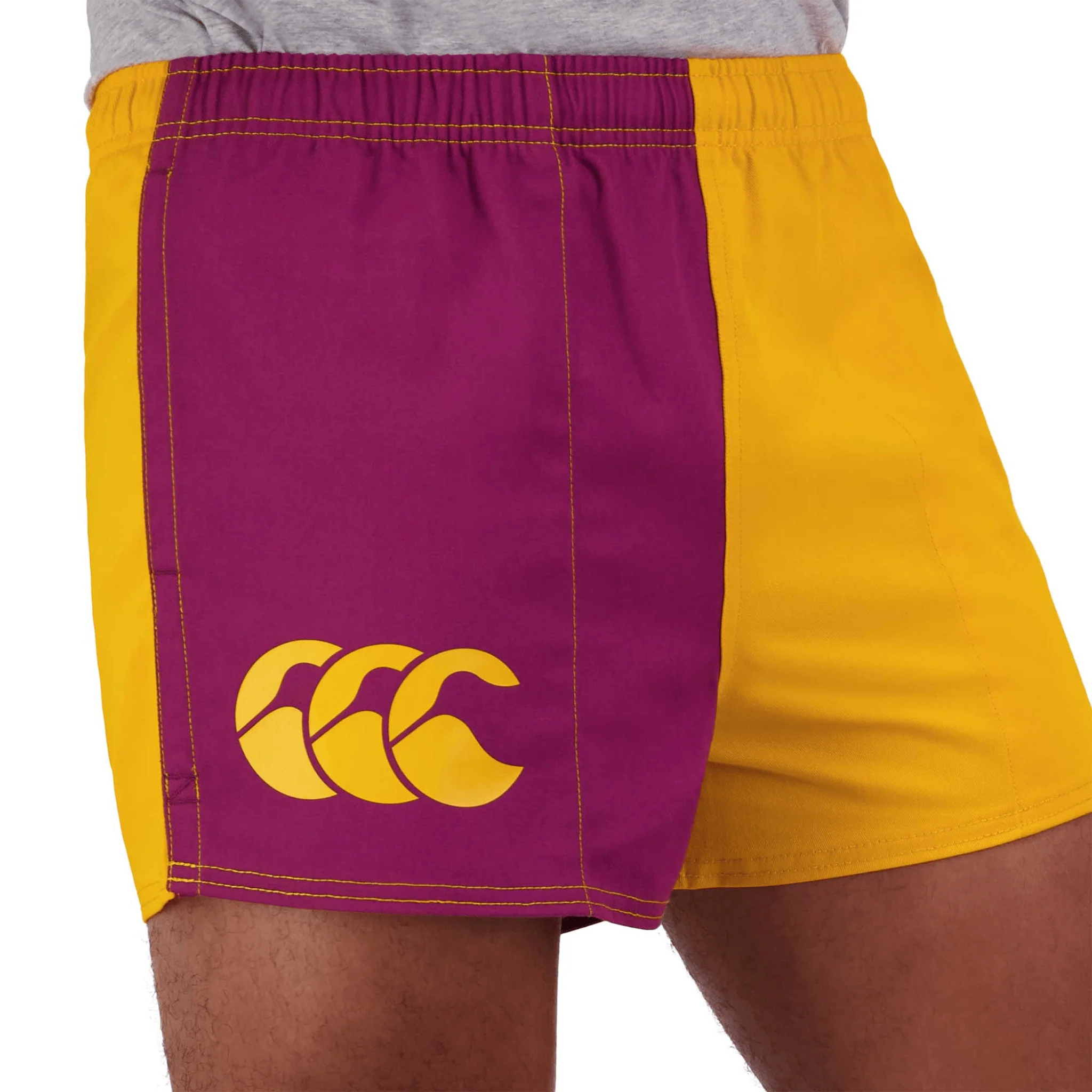 Canterbury Limited Edition Harlequin Shorts (Unisex) - Maroon/Gold - Image 9