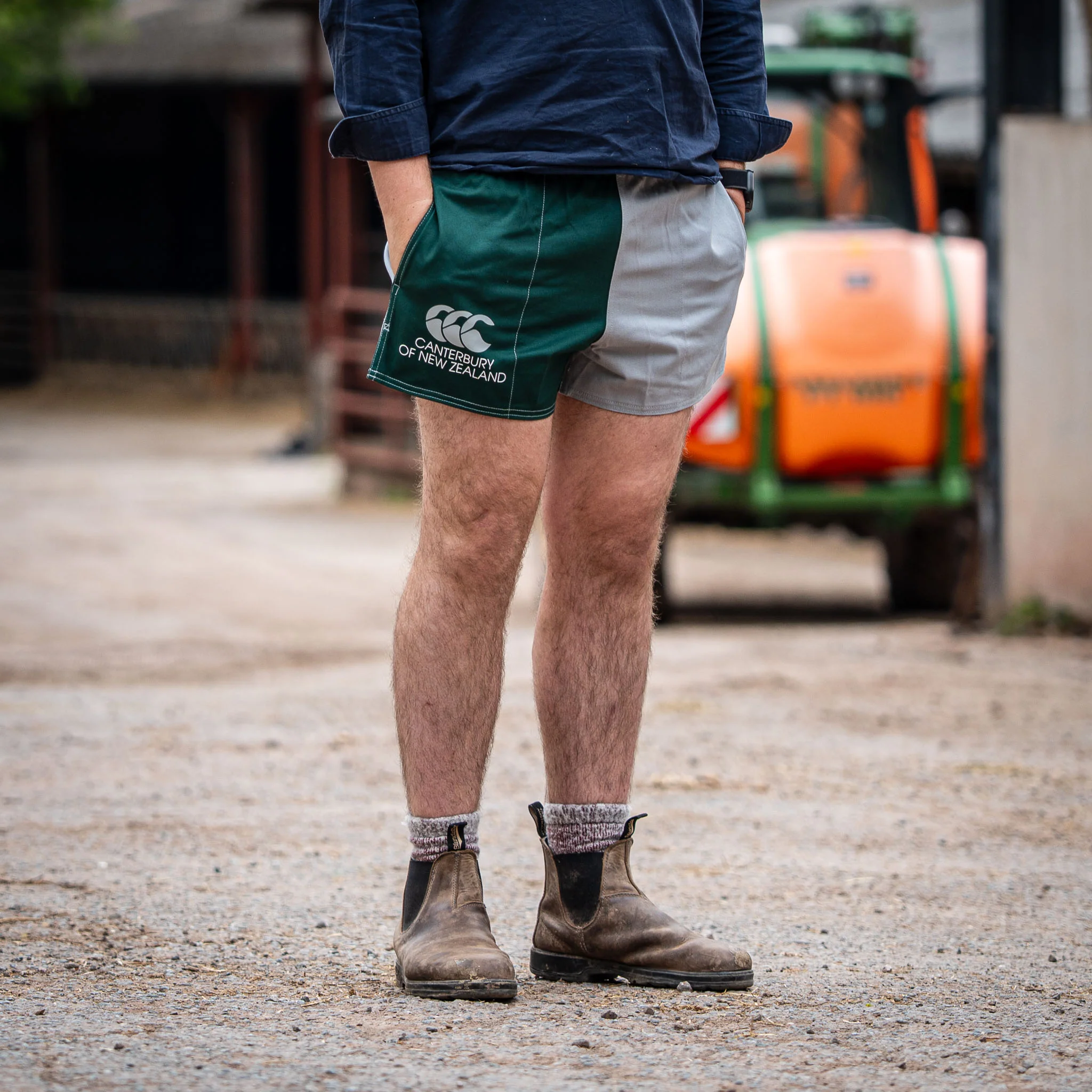 Canterbury Limited Edition Harlequin Shorts (Unisex) - Forest Green/Grey - Image 2