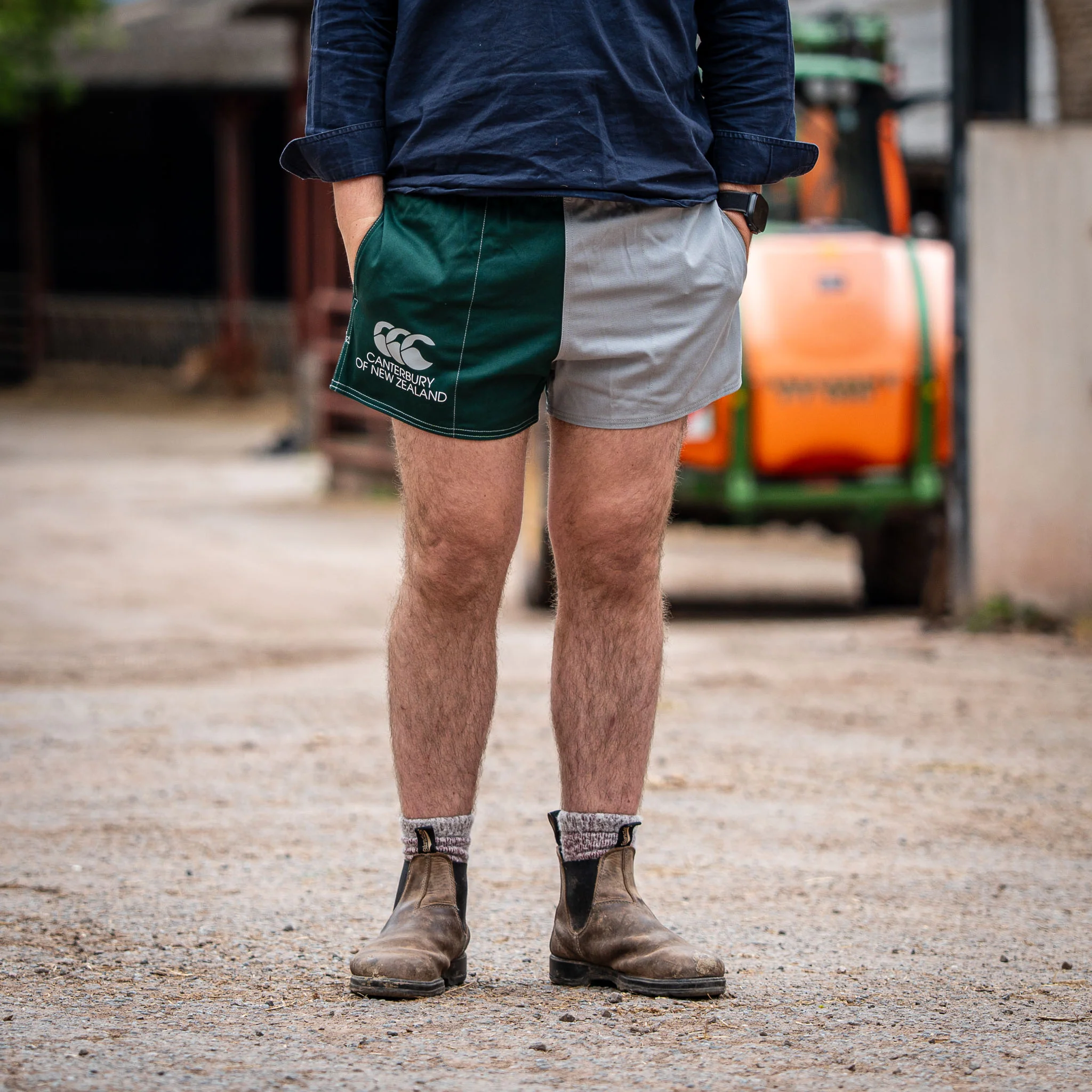 Canterbury Limited Edition Harlequin Shorts (Unisex) - Forest Green/Grey - Image 3