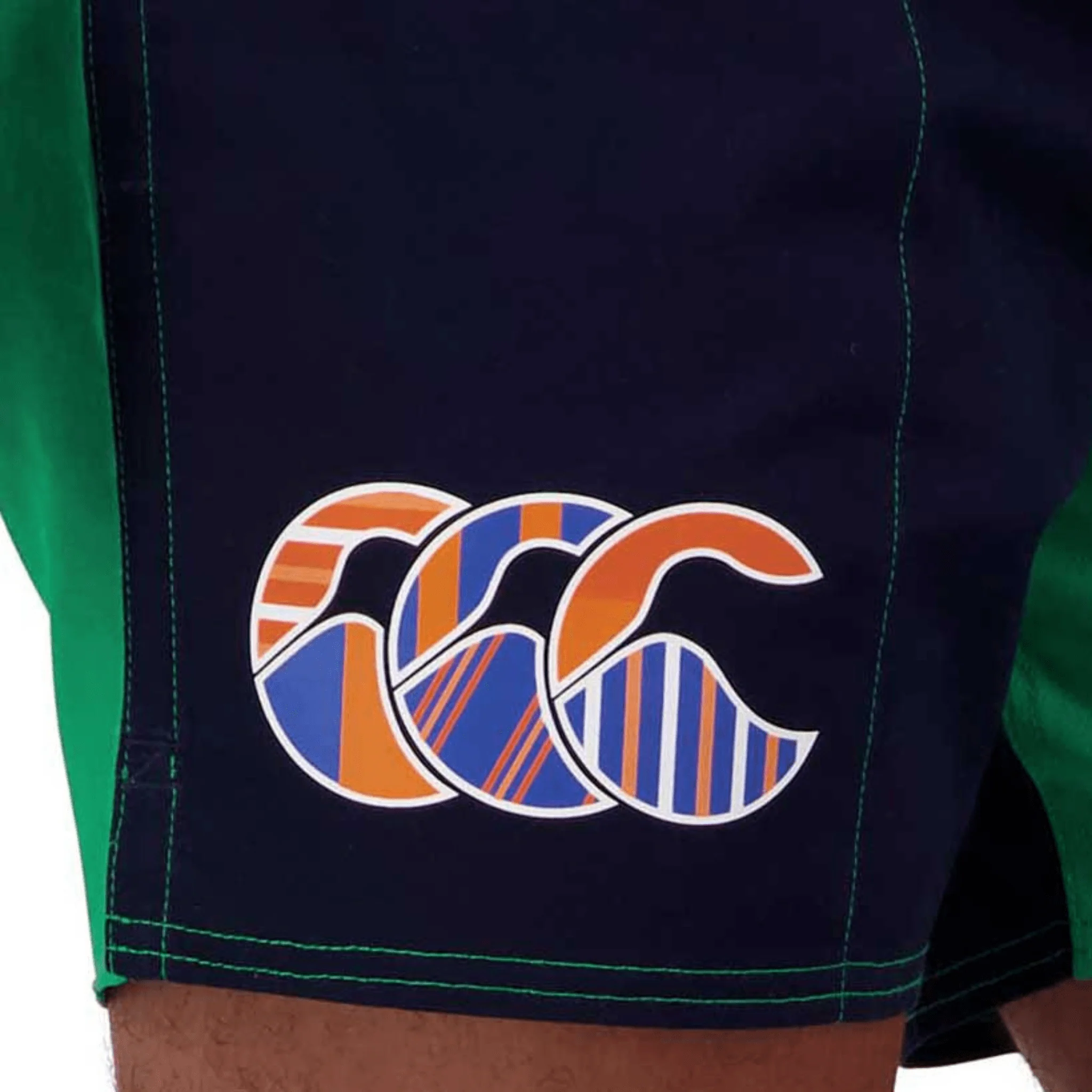 Canterbury Limited-Edition Harlequin Uglies Shorts (Unisex) - Navy/Green (Extra Long 5") - Image 3
