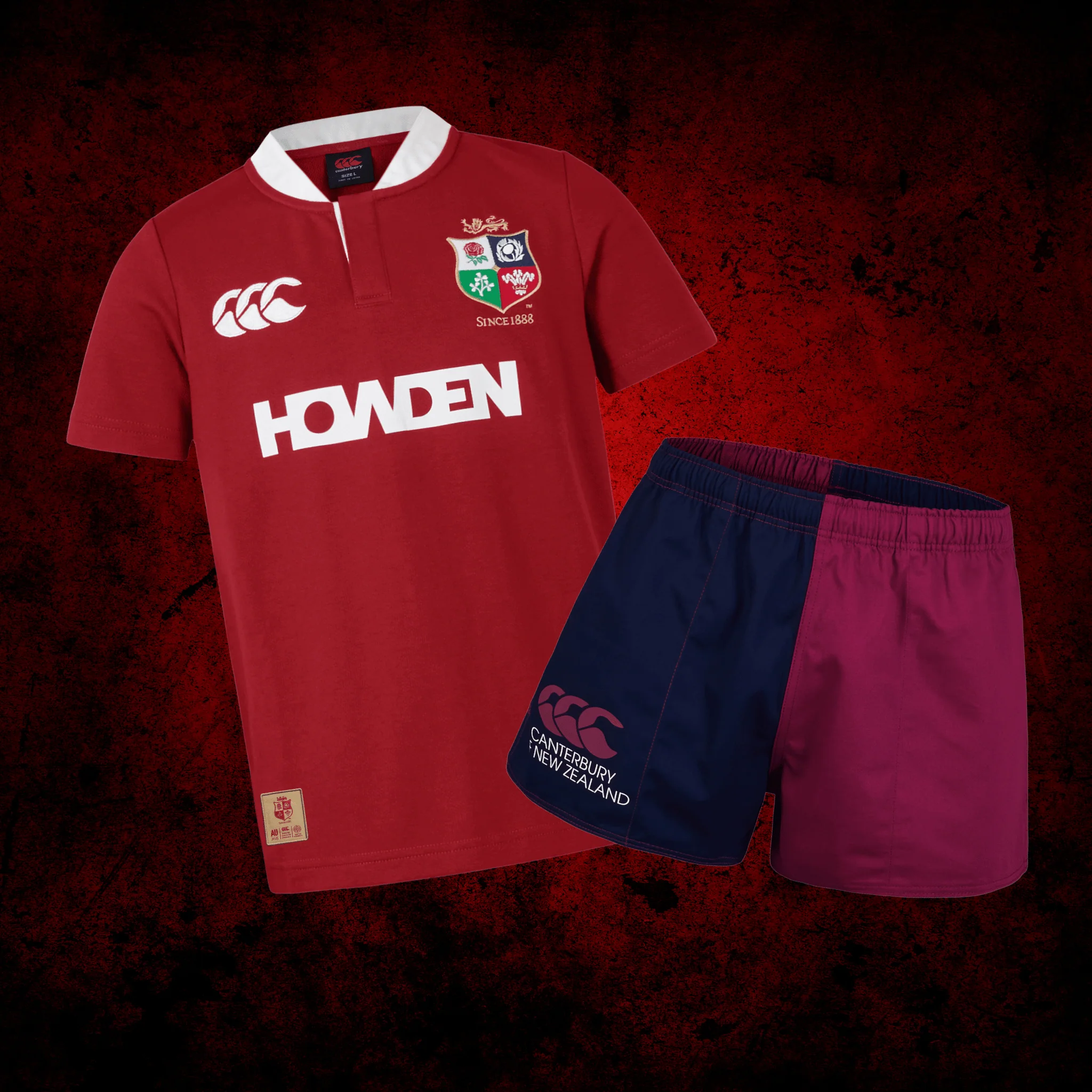 Canterbury Lions Classic Jersey and Shorts - Red Dahlia Bundle