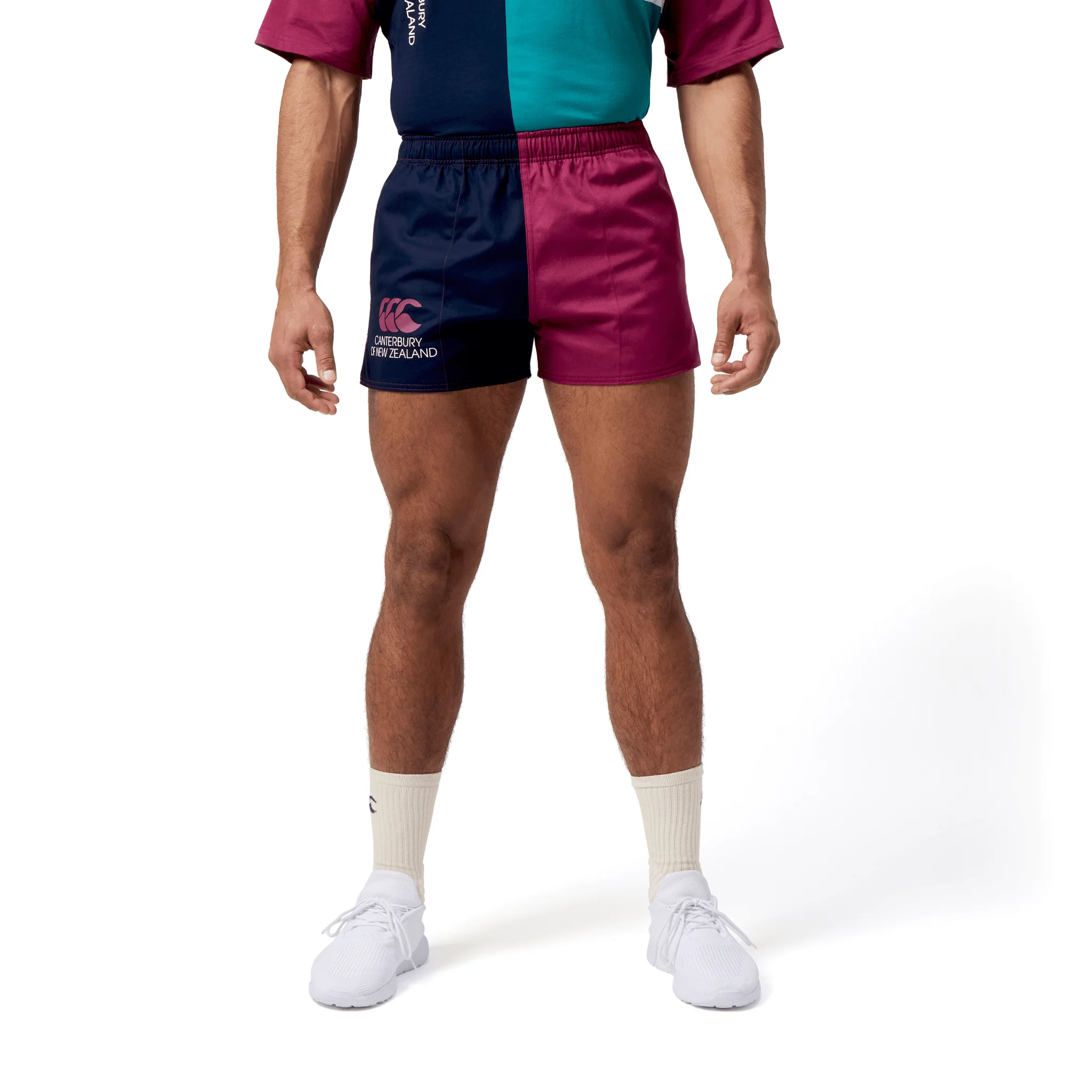 Canterbury Lions Limited Edition Harlequin Shorts (Unisex) - Burgundy/Navy - Image 7