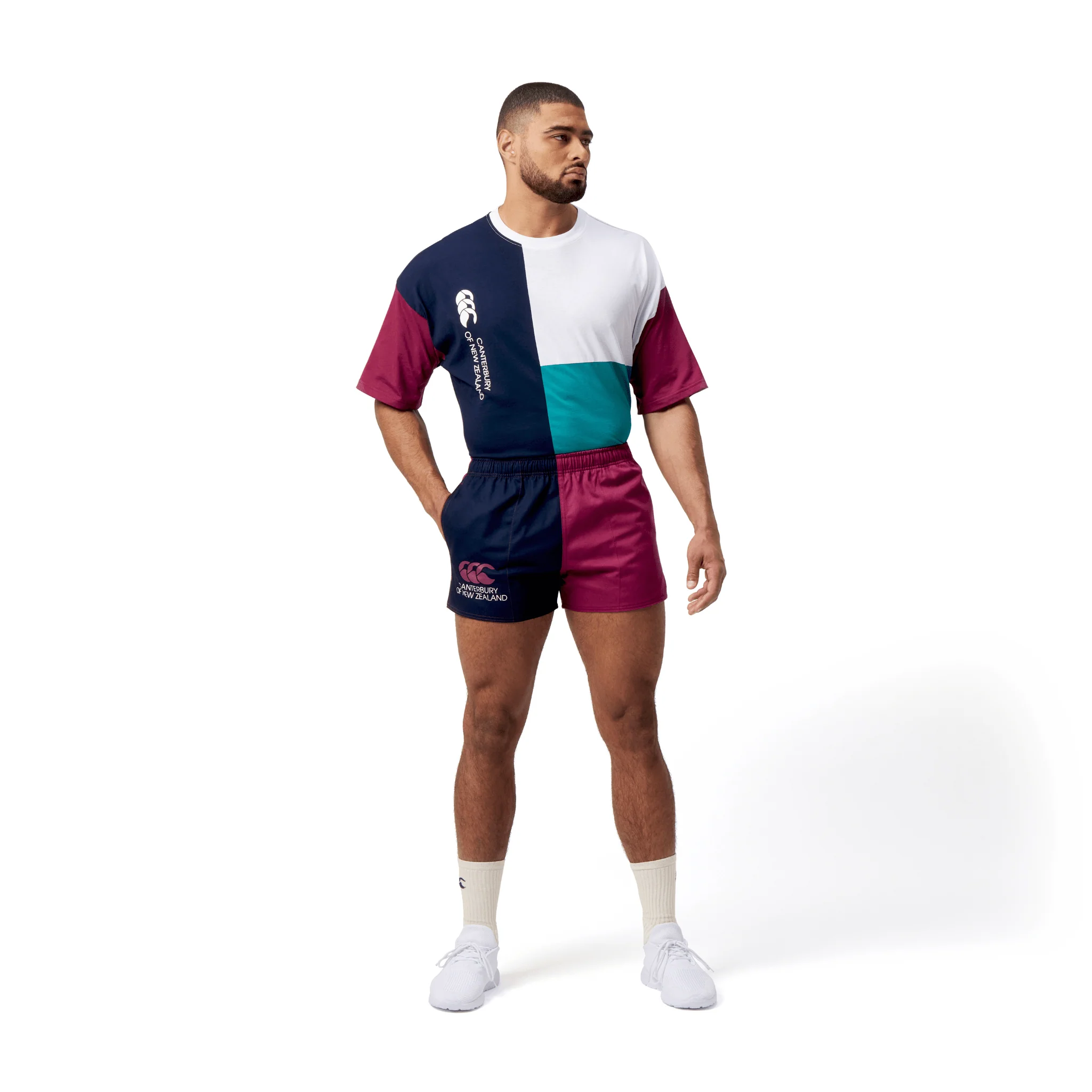 Canterbury Lions Limited Edition Harlequin Shorts (Unisex) - Burgundy/Navy - Image 9