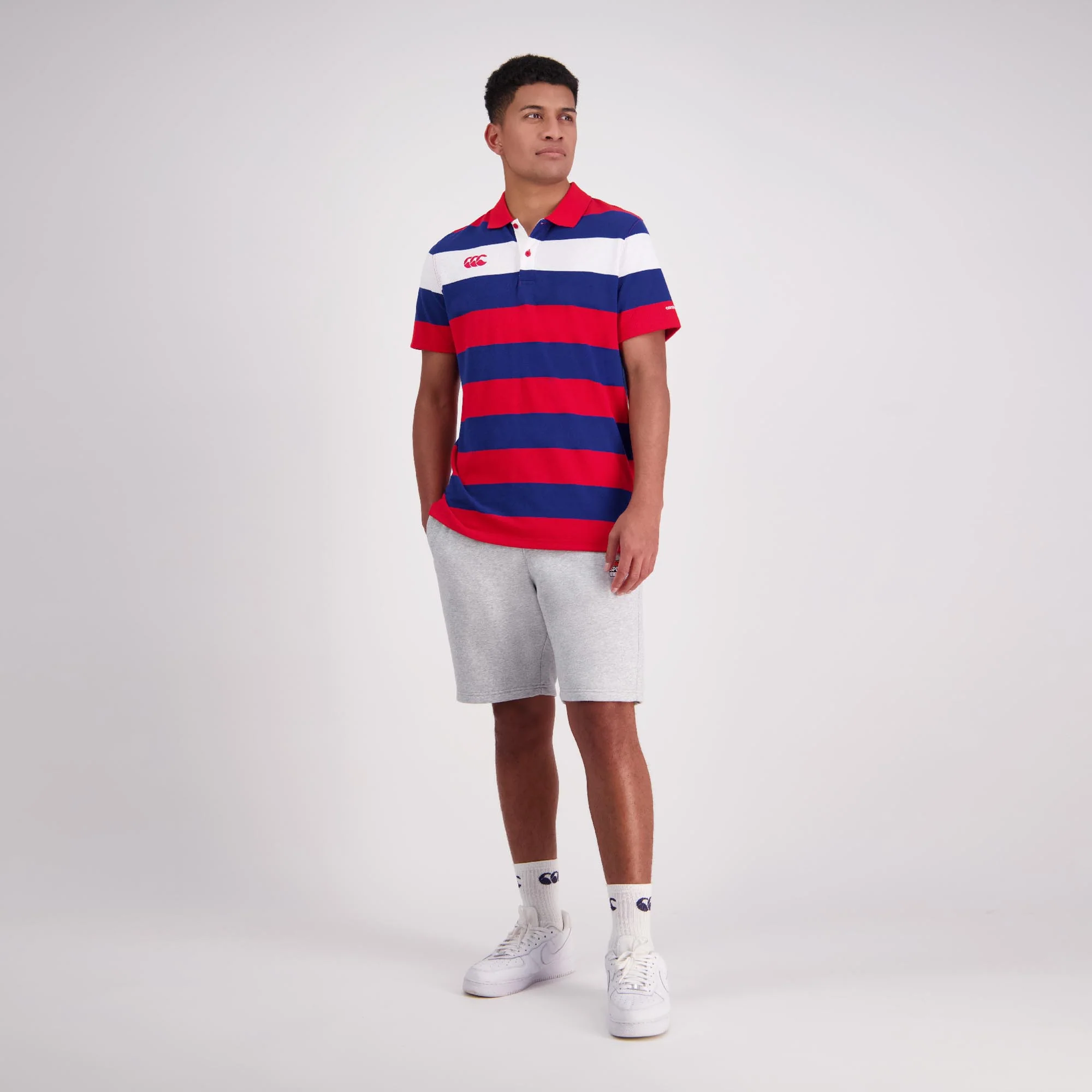 Canterbury Rugby Polo Jersey (Unisex) - Formula One Red & Blue - Image 5