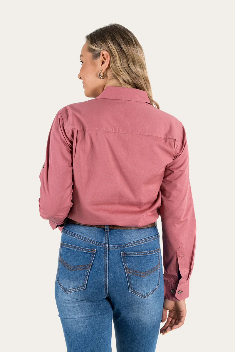 Ringers Western - Women's Pentecost River Half Button Work Shirt - Rose - Image 3