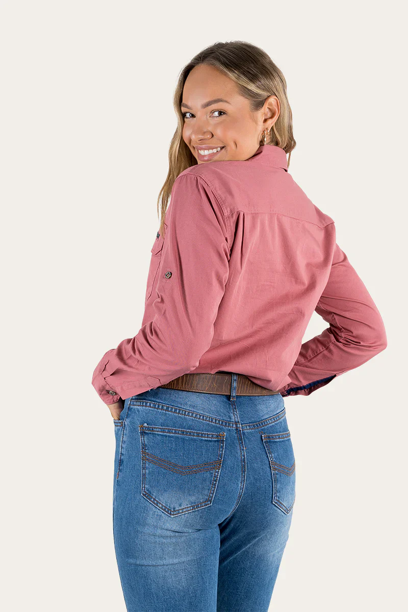 Ringers Western - Women's Pentecost River Half Button Work Shirt - Rose - Image 5