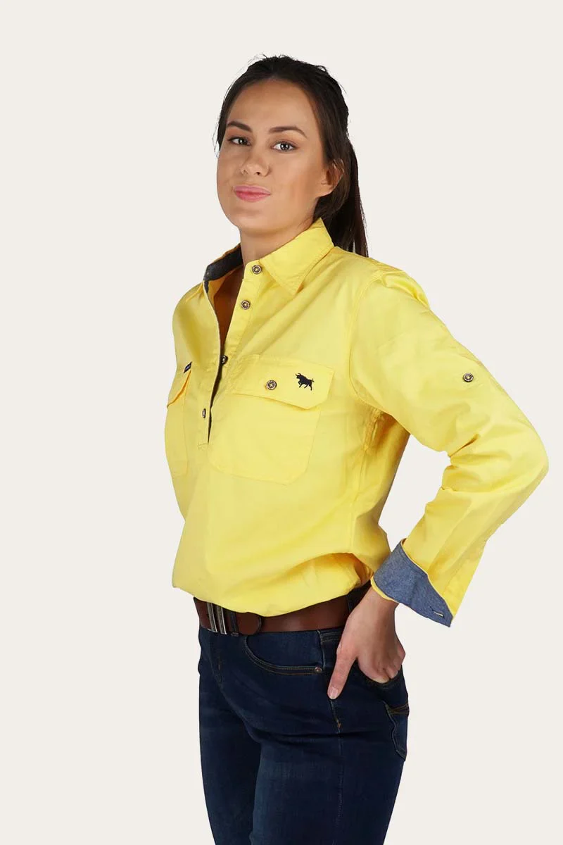 Ringers Western - Women's Pentecost River Half Button Work Shirt - Lemon - Image 2