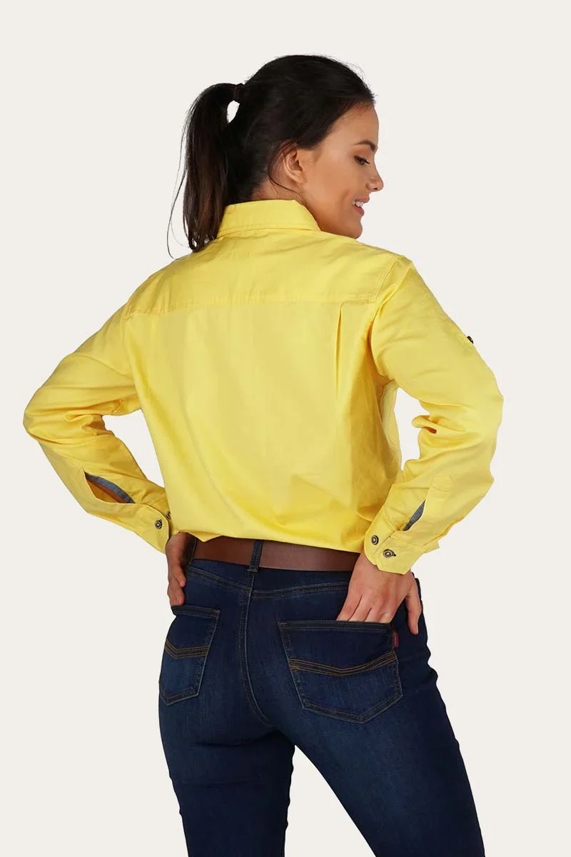 Ringers Western - Women's Pentecost River Half Button Work Shirt - Lemon - Image 3