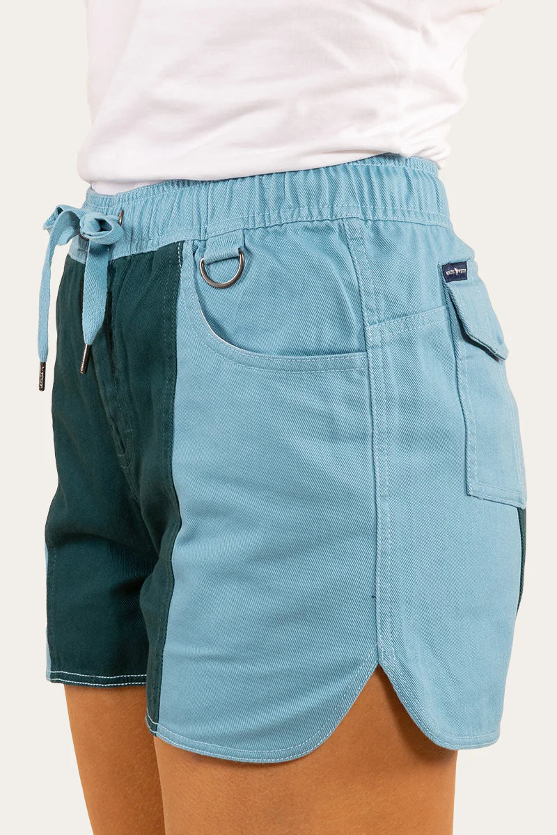 Ringers Western - Women's Heavy Weight Work Ruggers (shorts) - Arctic Blue/Dark Teal - Image 5