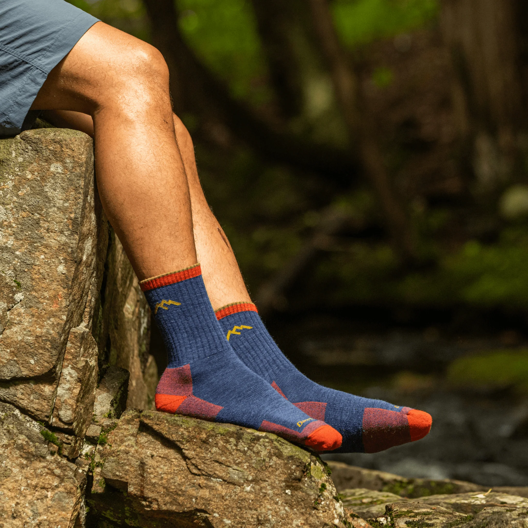 Darn Tough Men's Hiker Micro Crew Midweight with Cushion Socks - Denim - Image 4