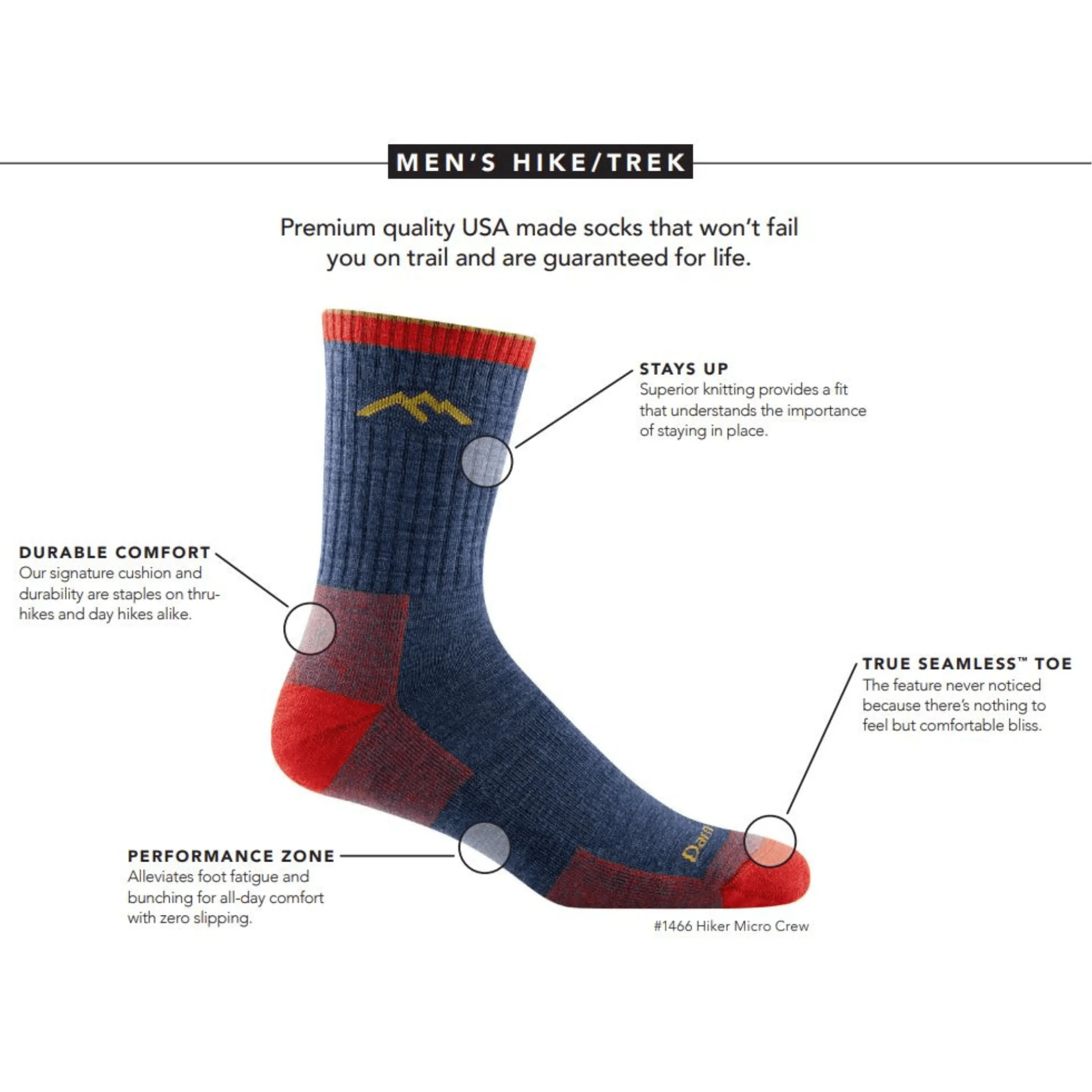 Darn Tough Men's Hiker Micro Crew Midweight with Cushion Socks - Willow - Image 3