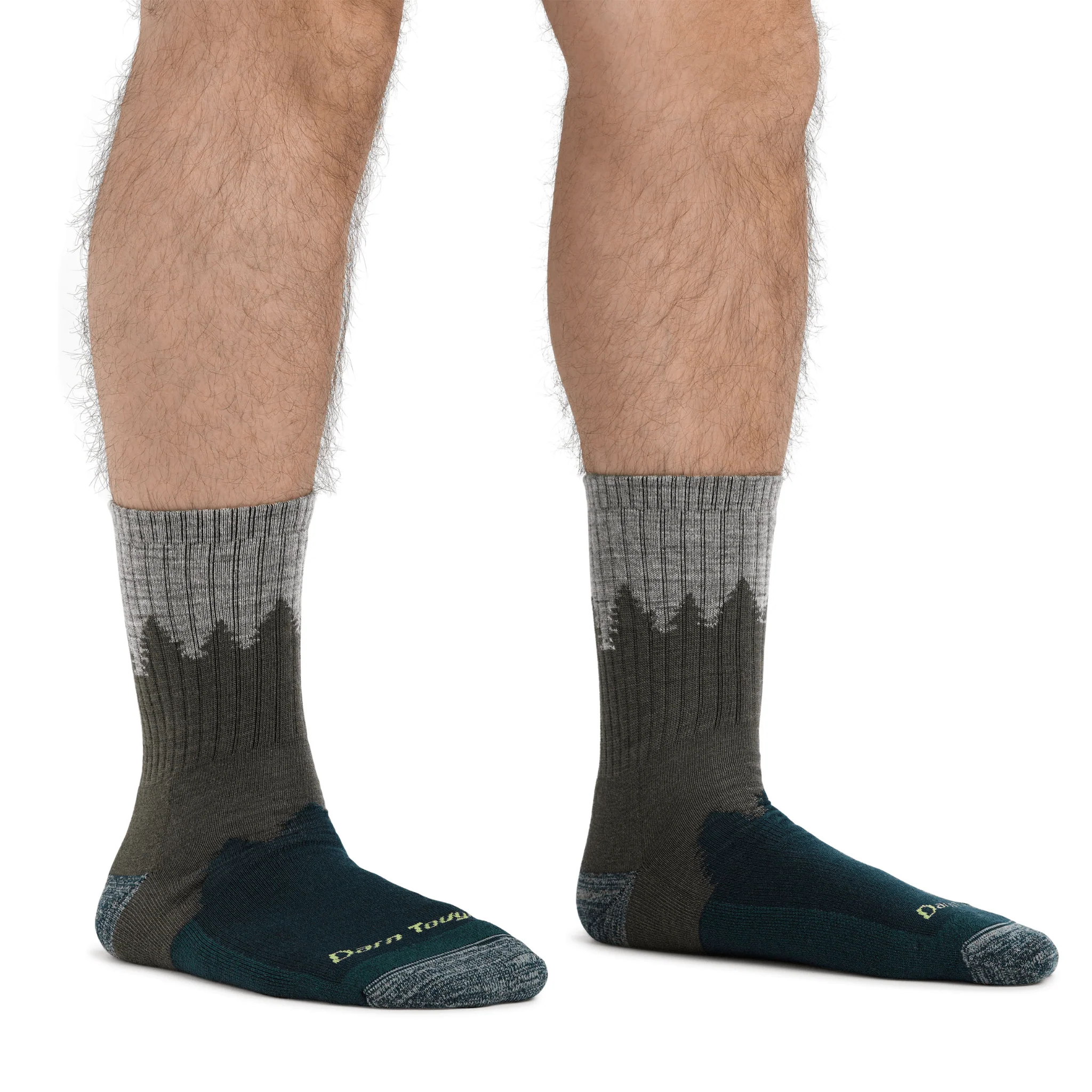 Darn Tough Men's Hiker Number 2 Micro Crew Midweight with Cushion Socks - Green - Image 6