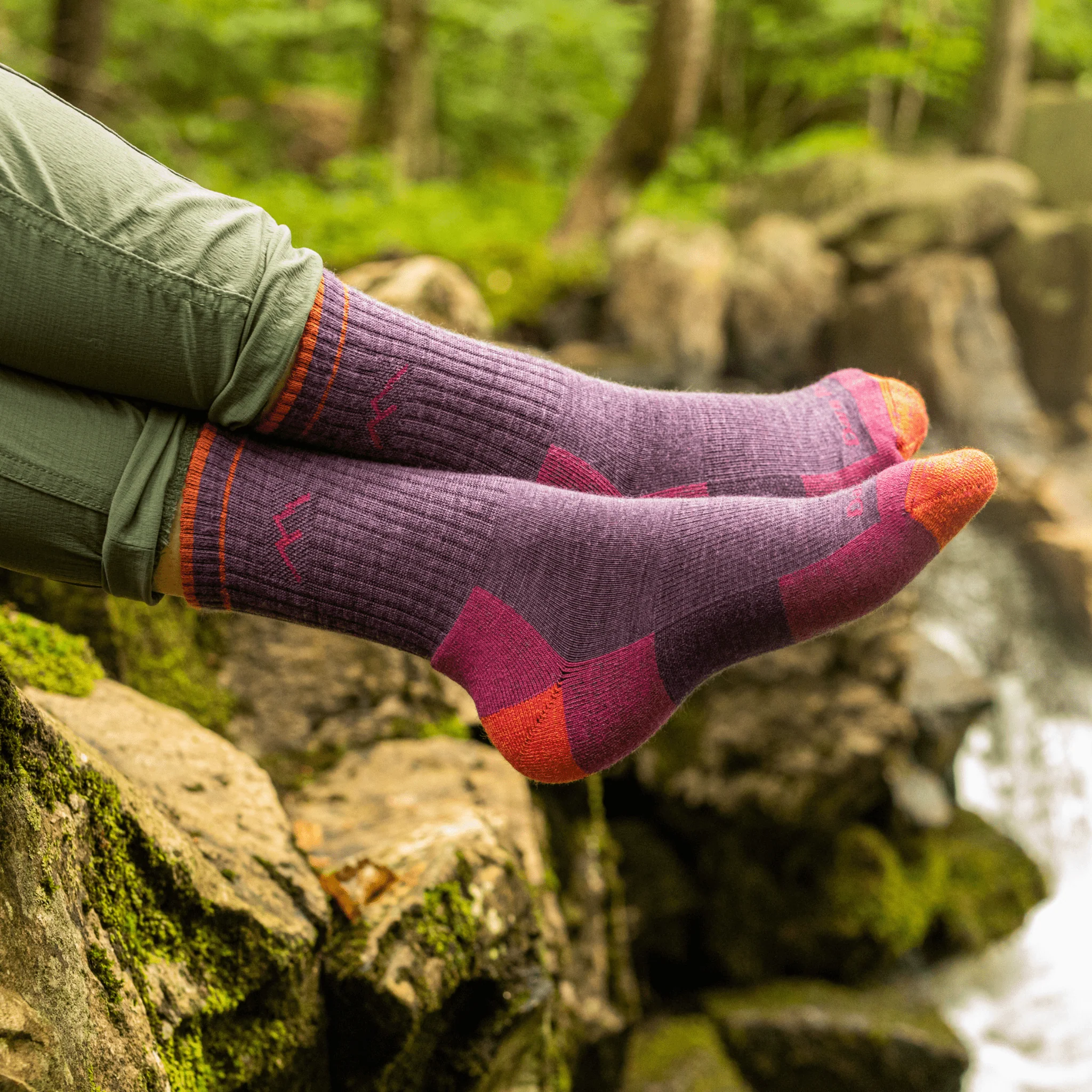 Darn Tough Women's Hiker Micro Crew Midweight with Cushion Socks - Plum Heather - Image 4