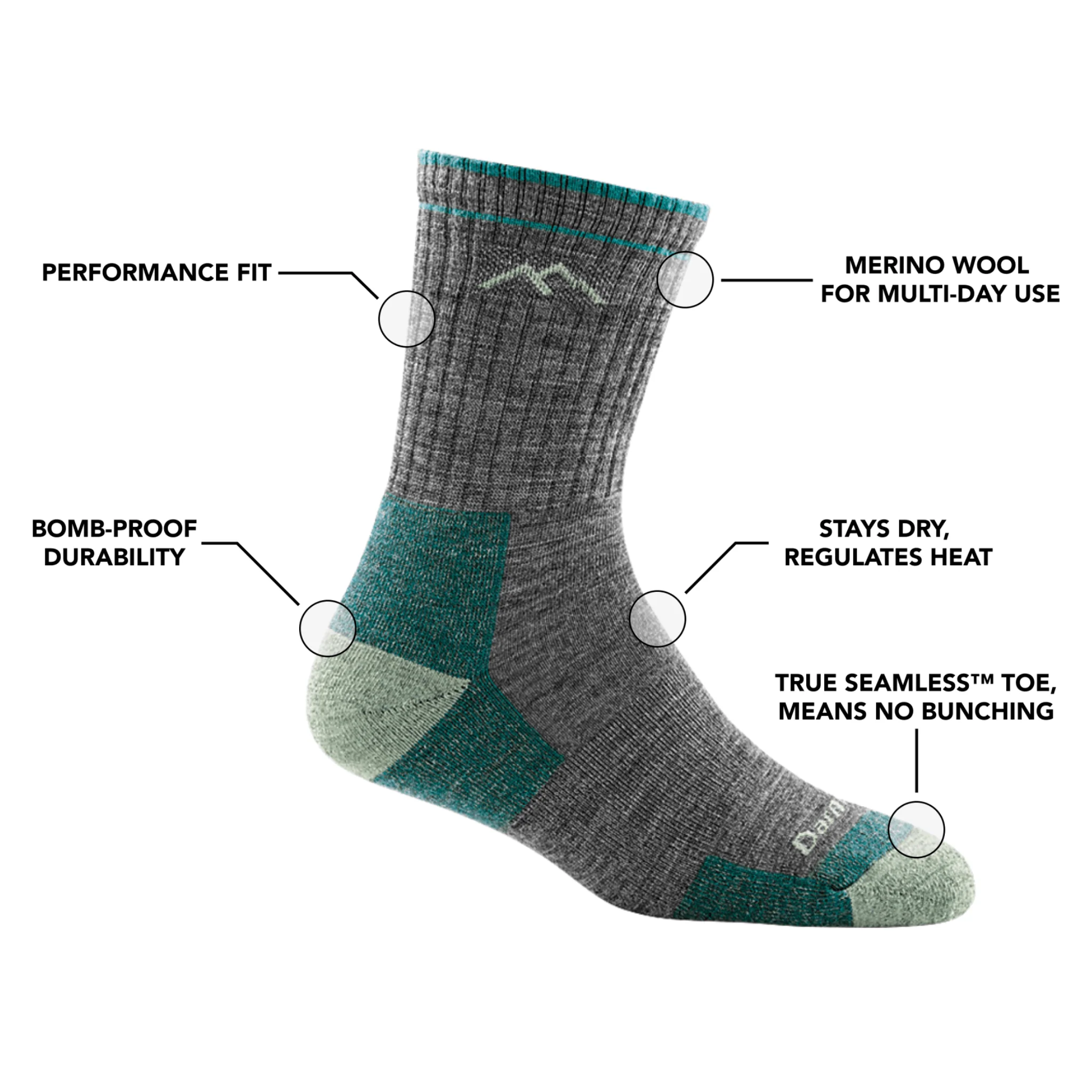 Darn Tough Women's Hiker Micro Crew Midweight with Cushion Socks - Earth - Image 6