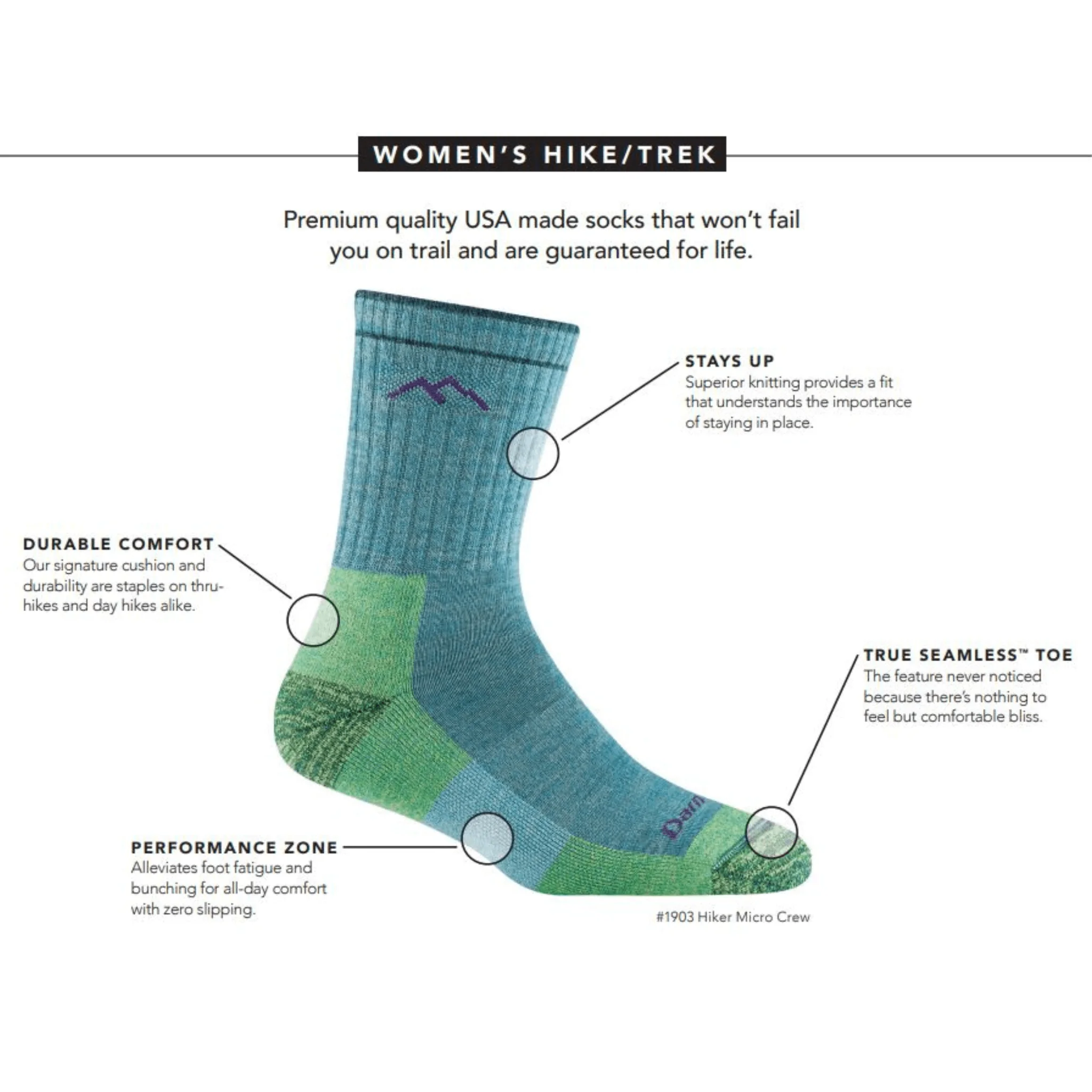 Darn Tough Women's Hiker Micro Crew Midweight with Cushion Socks - Earth - Image 5