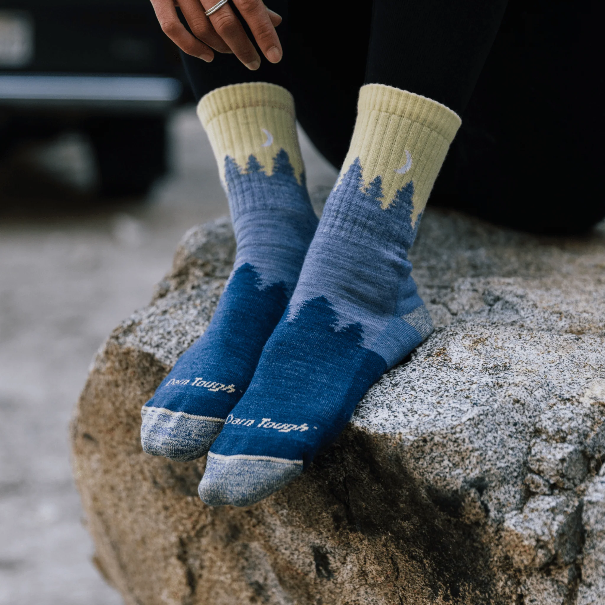 Darn Tough Women's Hiker Treeline Micro Crew Midweight with Cushion Sock - Light Denim - Image 2