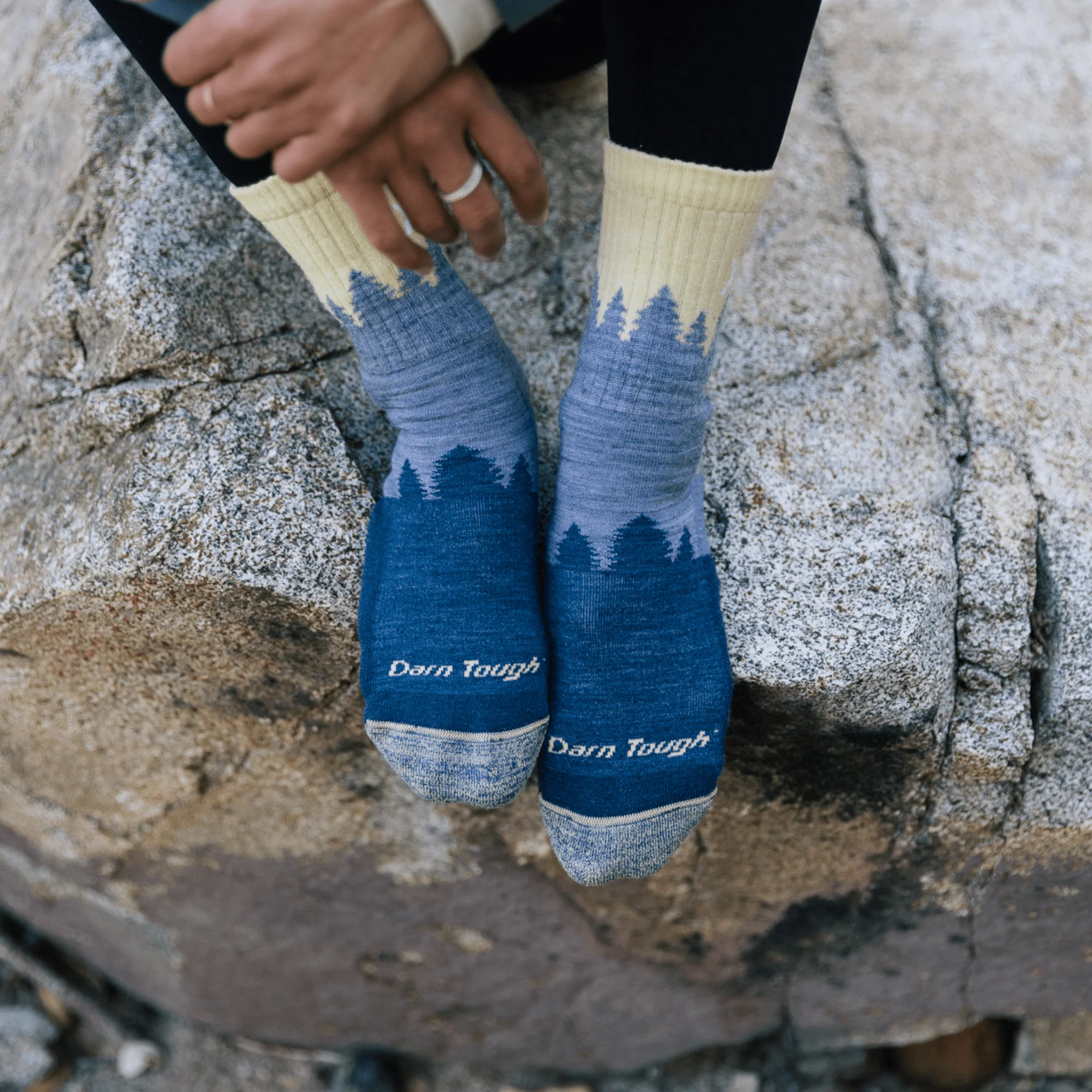 Darn Tough Women's Hiker Treeline Micro Crew Midweight with Cushion Sock - Light Denim - Image 5