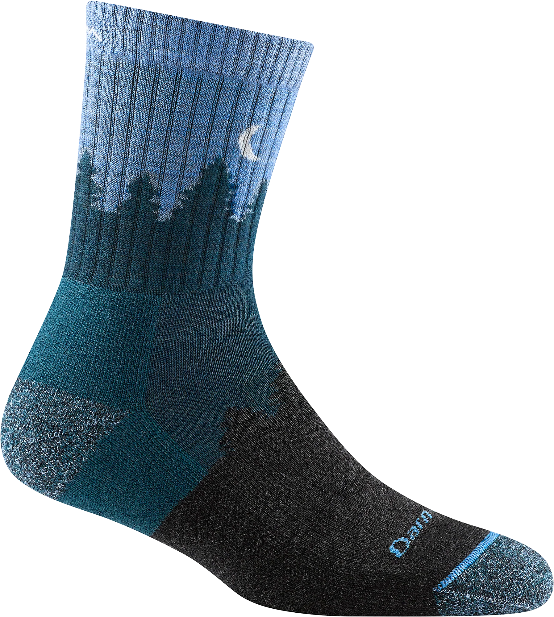 Darn Tough Women's Hiker Treeline Micro Crew Midweight with Cushion Sock - Blue