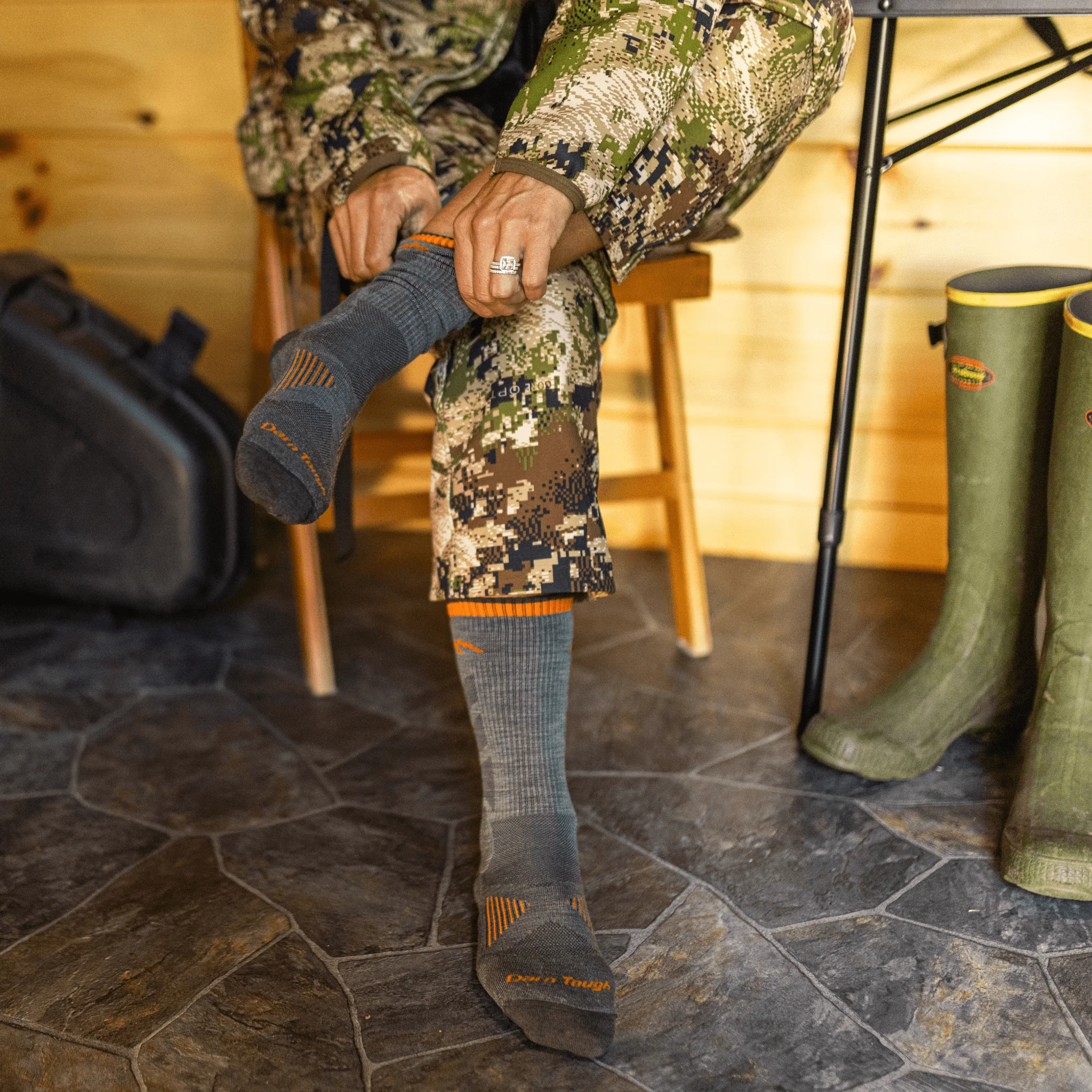 Darn Tough Women's Hunting Boot Lightweight with Cushion Socks - Seafoam - Image 4
