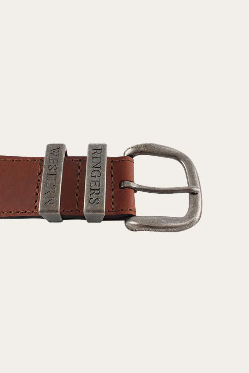 Ringers Western - Unisex James Belt - Tawny Brown / Silver - Image 3