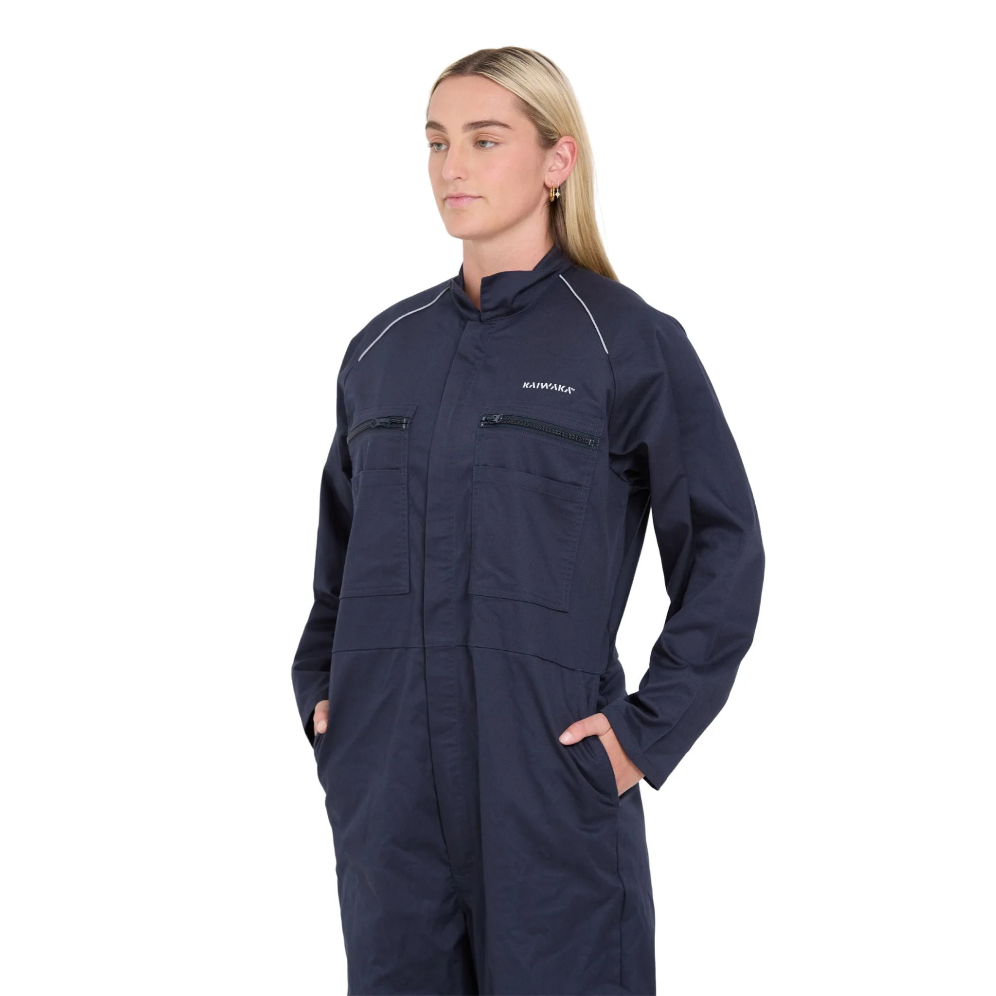 Kaiwaka Long Sleeve Overalls (Unisex) - Navy - Image 10