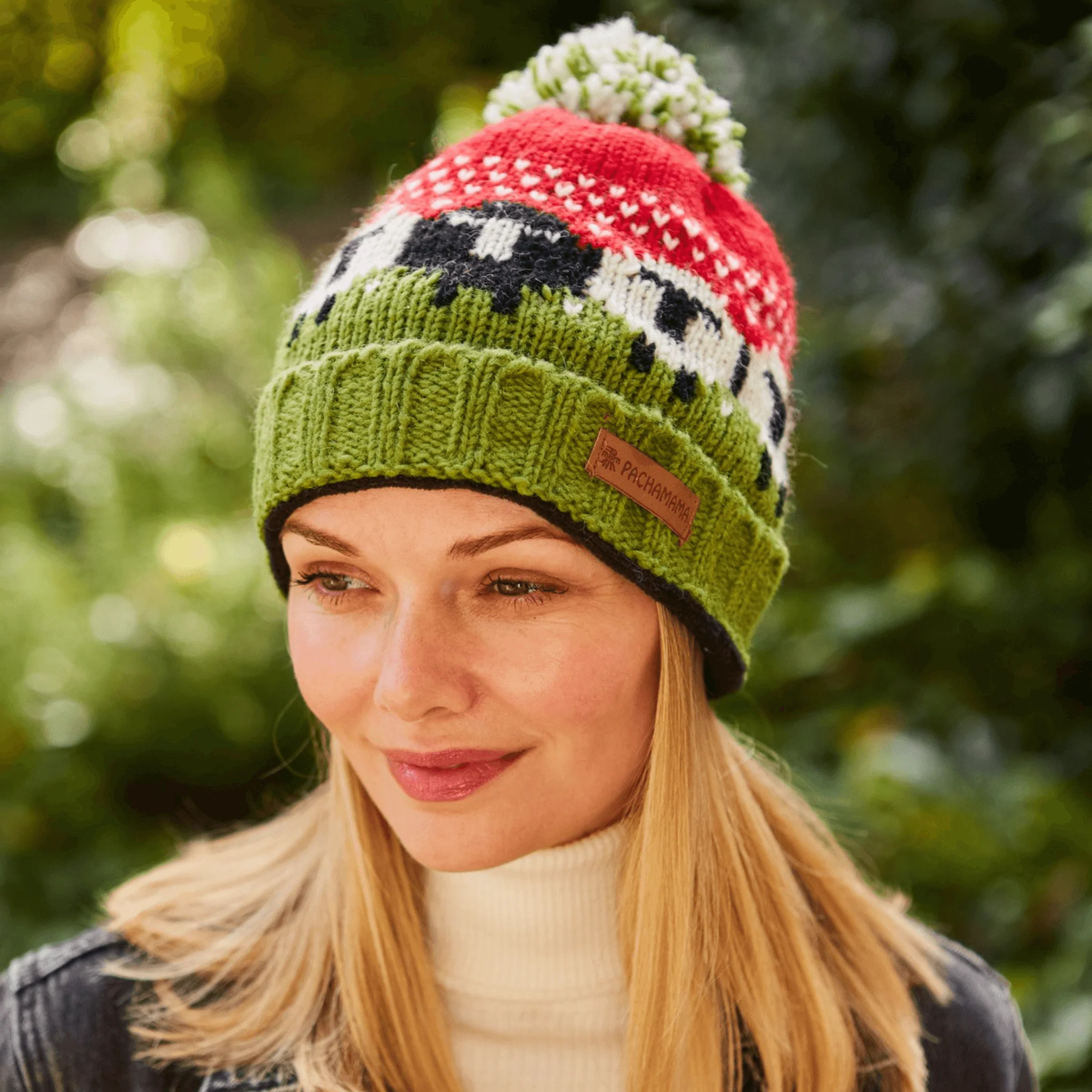 Pachamama Black Sheep Roll Back Bobble Beanie - Image 2