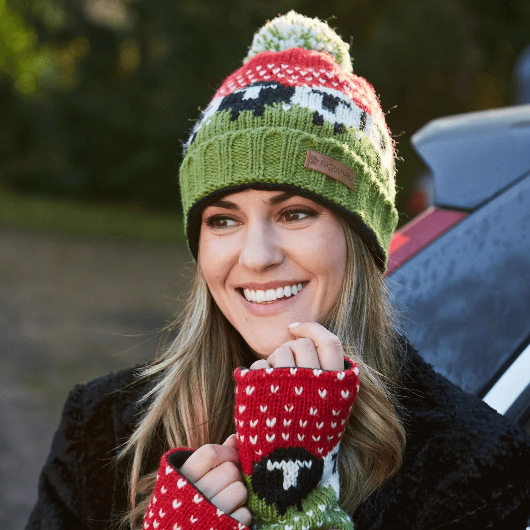 Pachamama Black Sheep Roll Back Bobble Beanie - Image 6