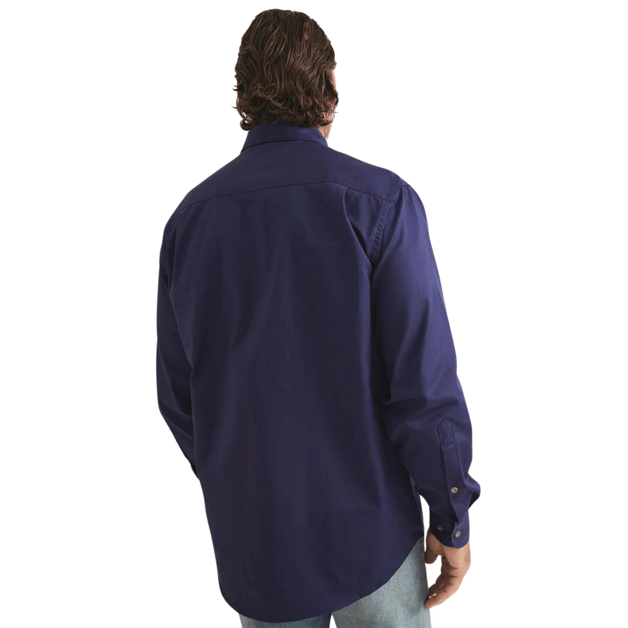 RB Sellars Men's Burton Half Button Light Weight Work Shirt - Navy - Image 4