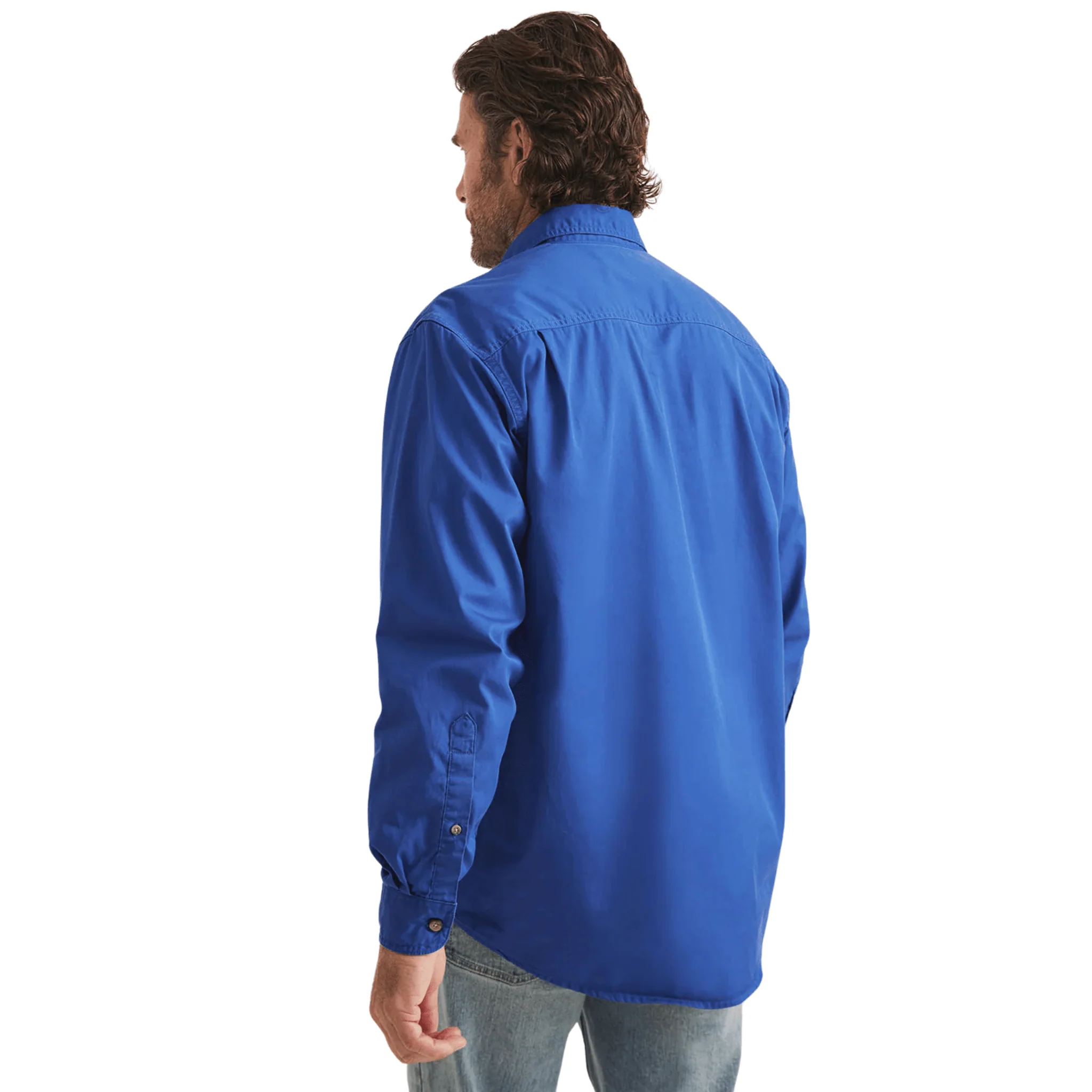 RB Sellars Men's Burton Half Button Light Weight Work Shirt - Royal - Image 4
