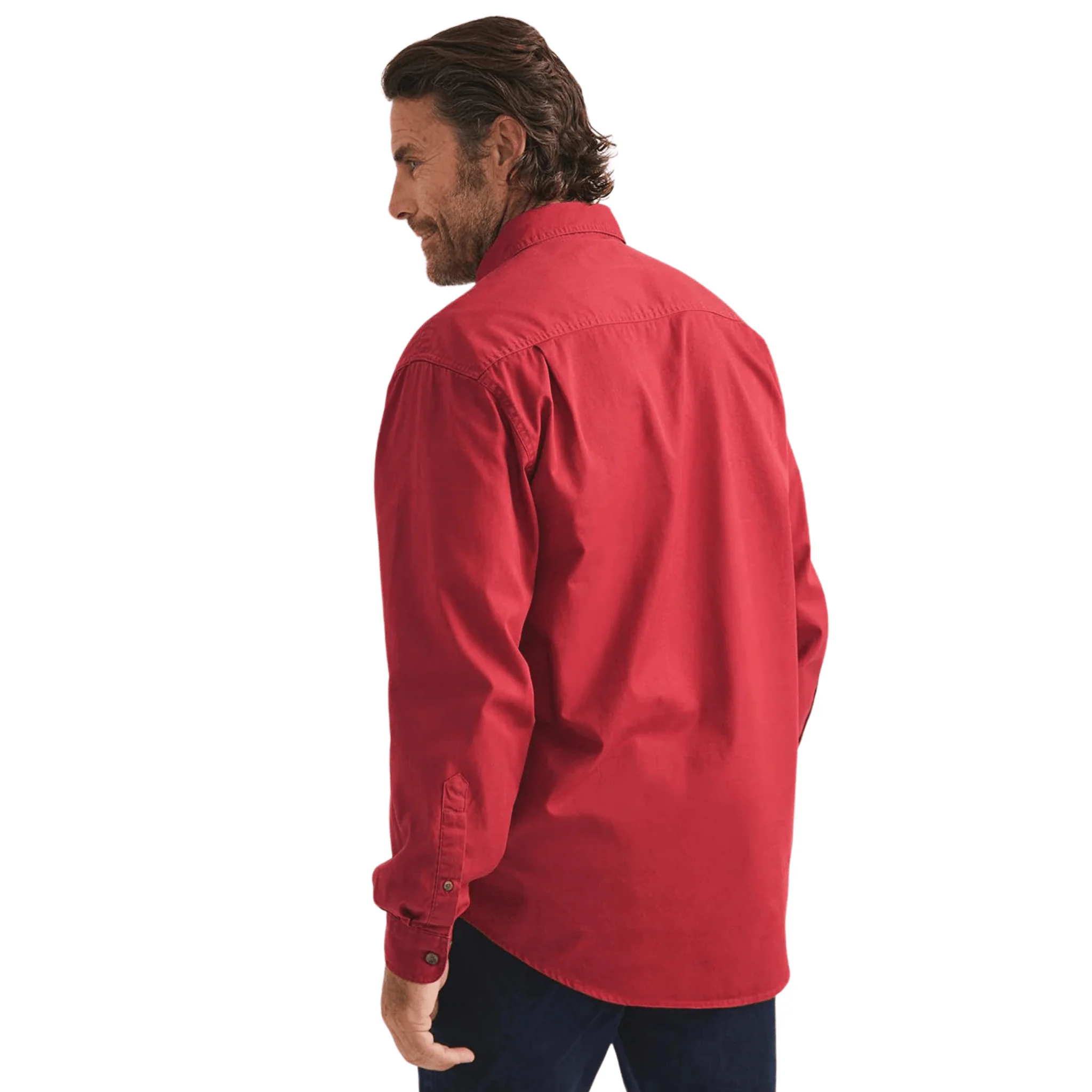 RB Sellars Men's Burton Half Button Mid Weight Work Shirt - Cherry - Image 2