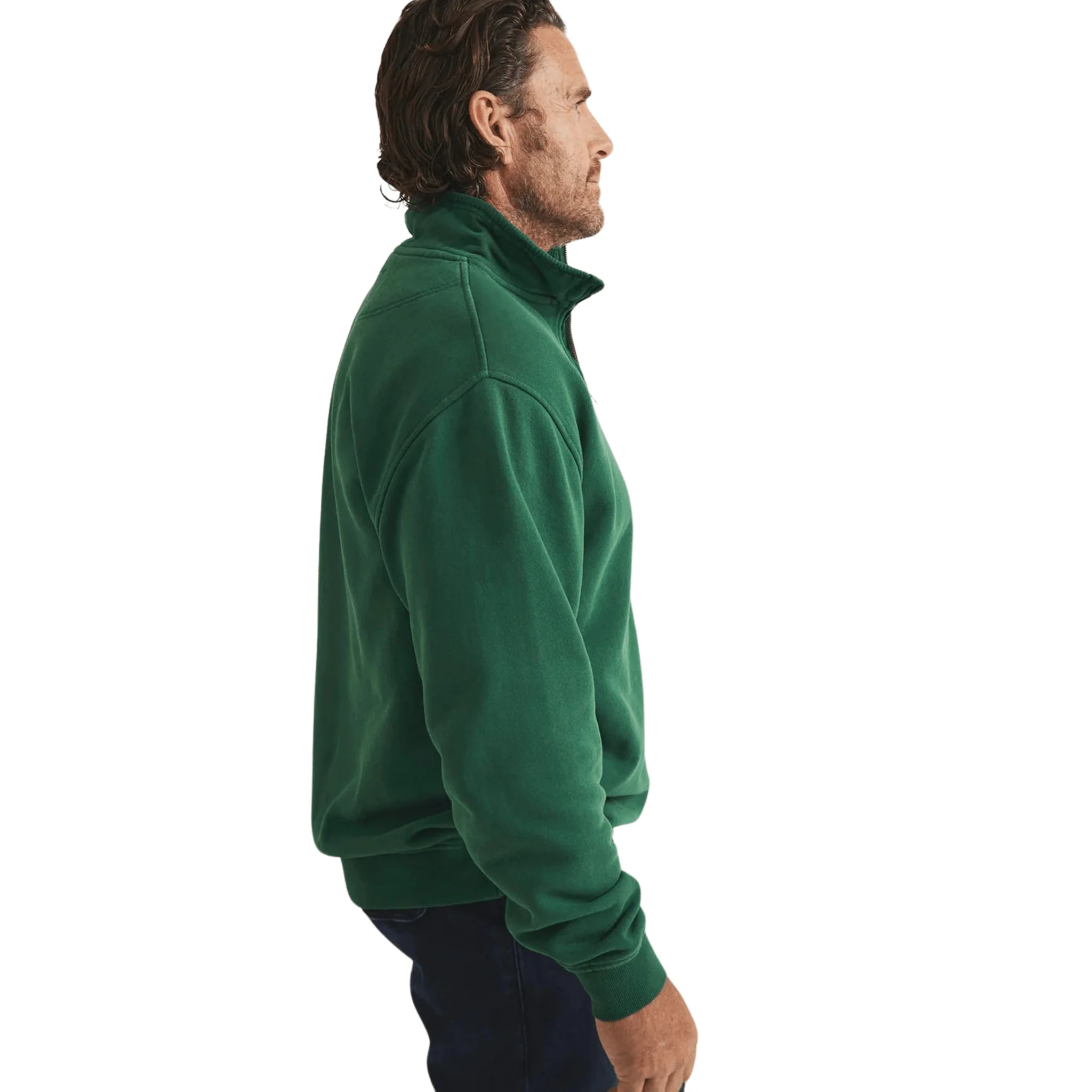 RB Sellars Trentham Half Zip Jumper (Unisex) - Bottle Green - Image 4