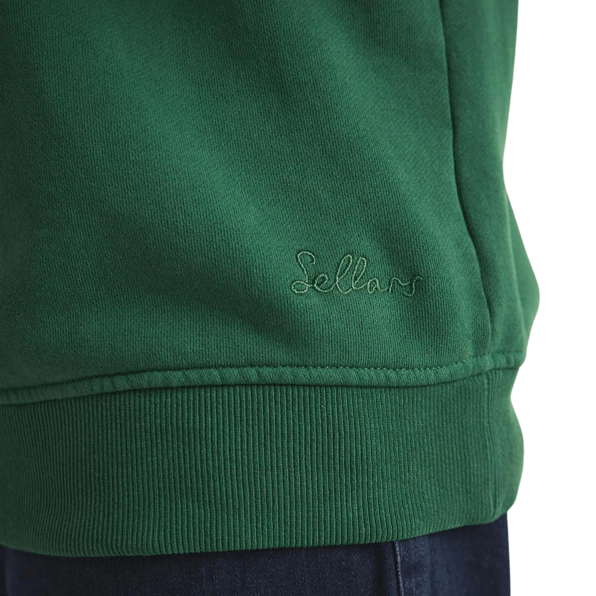 RB Sellars Trentham Half Zip Jumper (Unisex) - Bottle Green - Image 5