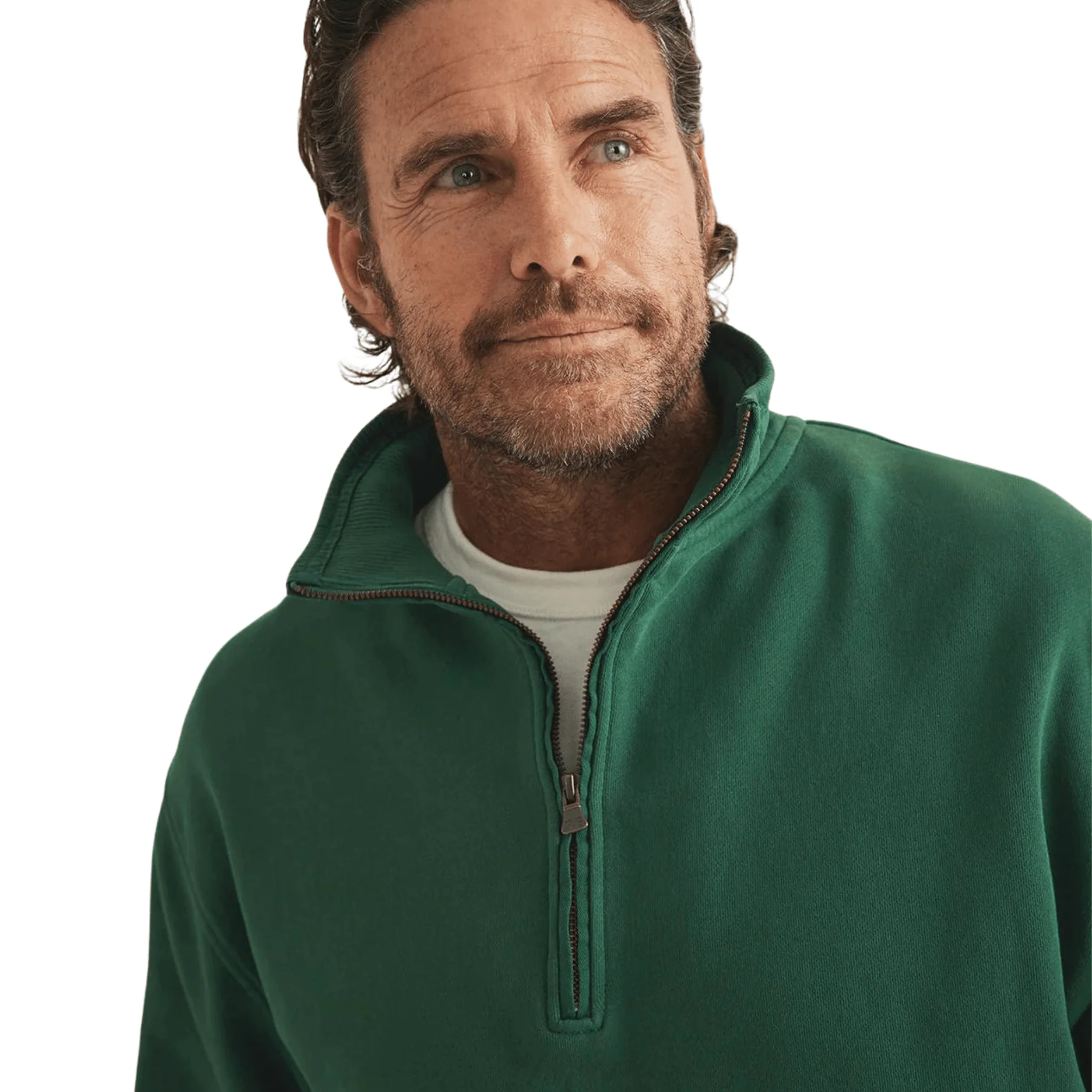 RB Sellars Trentham Half Zip Jumper (Unisex) - Bottle Green - Image 6
