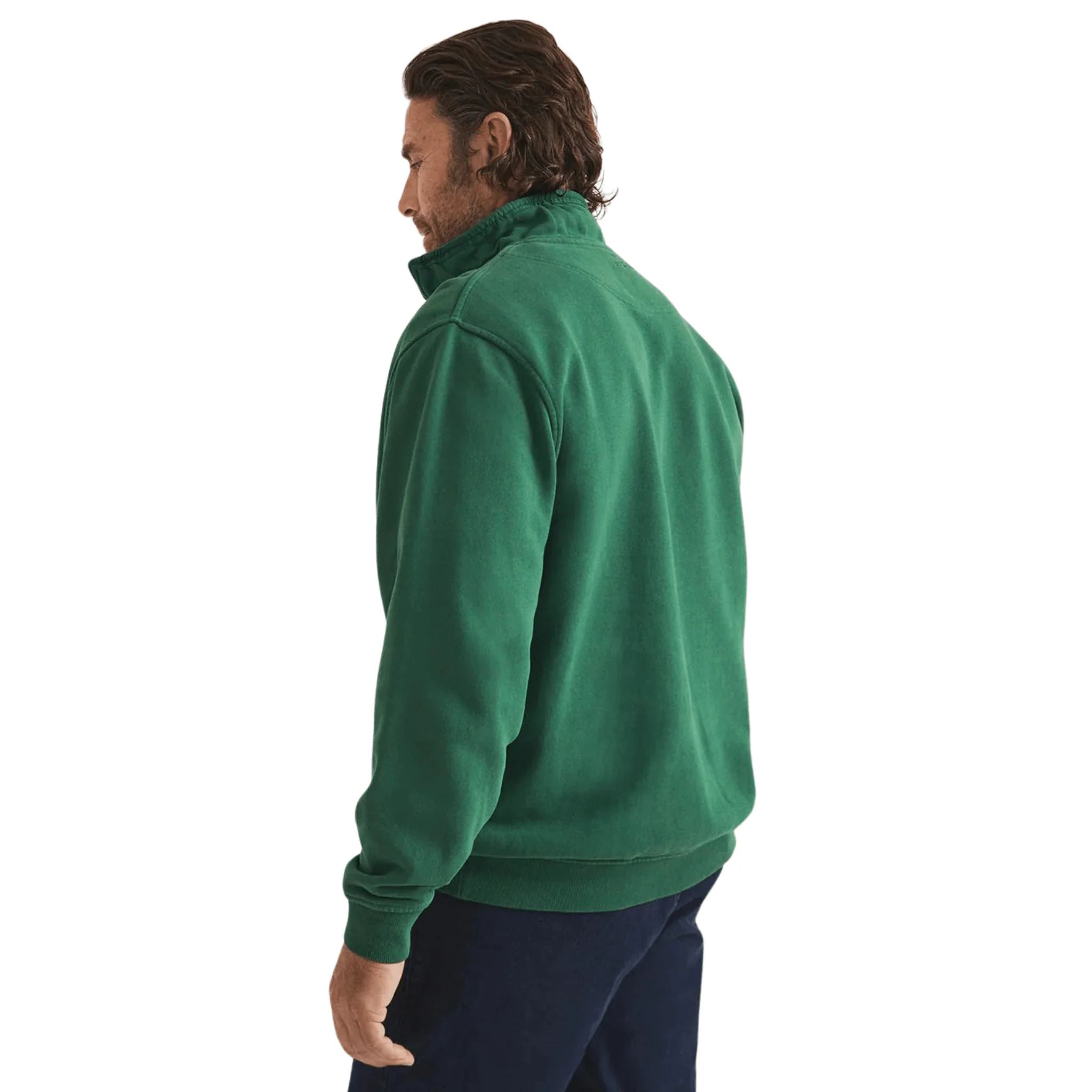 RB Sellars Trentham Half Zip Jumper (Unisex) - Bottle Green - Image 7