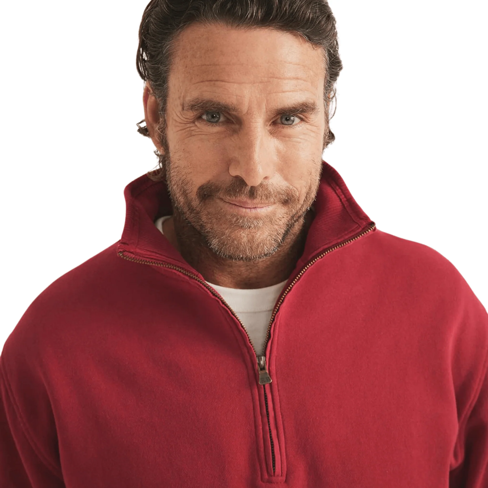 RB Sellars Trentham Half Zip Jumper (Unisex) - Cherry - Image 2
