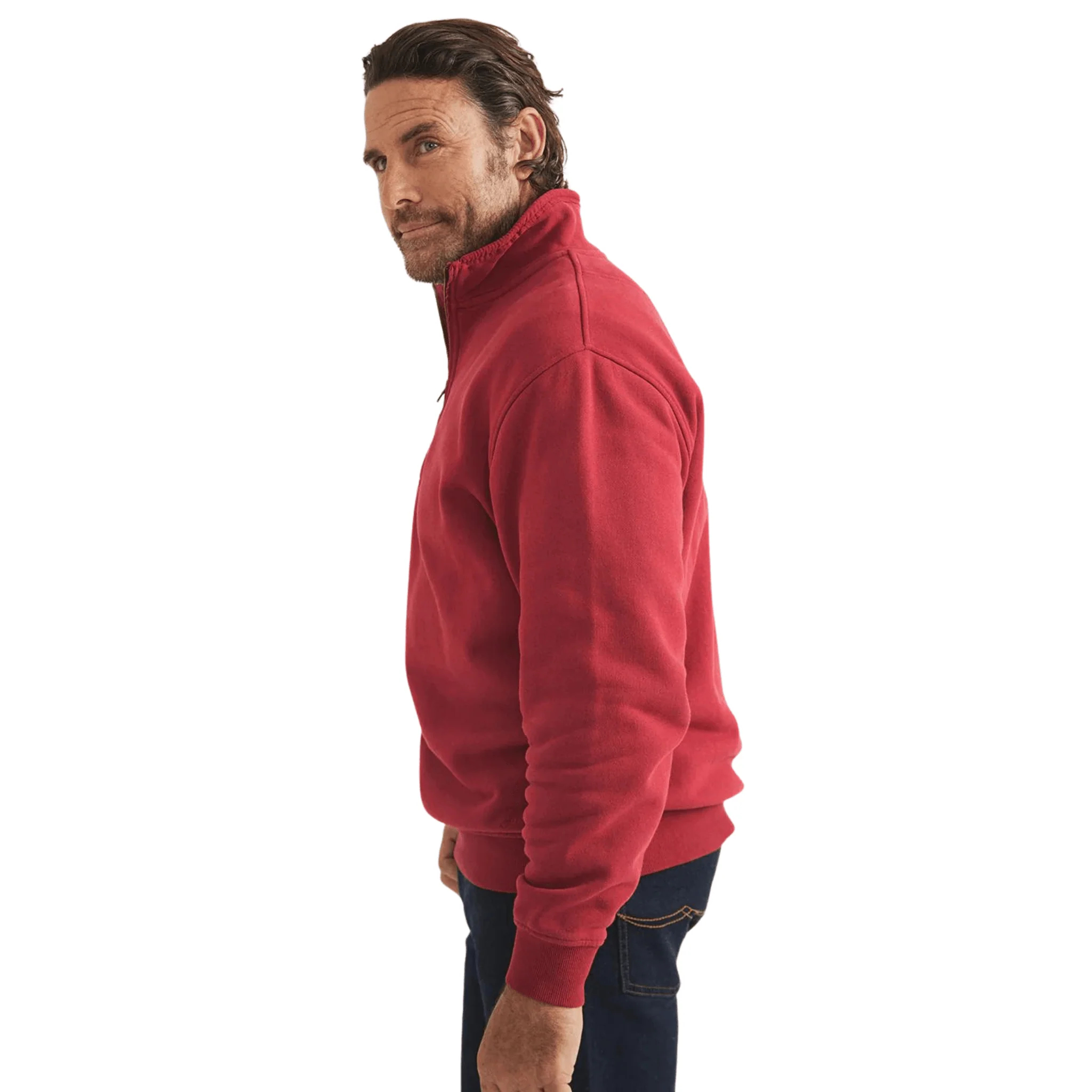 RB Sellars Trentham Half Zip Jumper (Unisex) - Cherry - Image 3