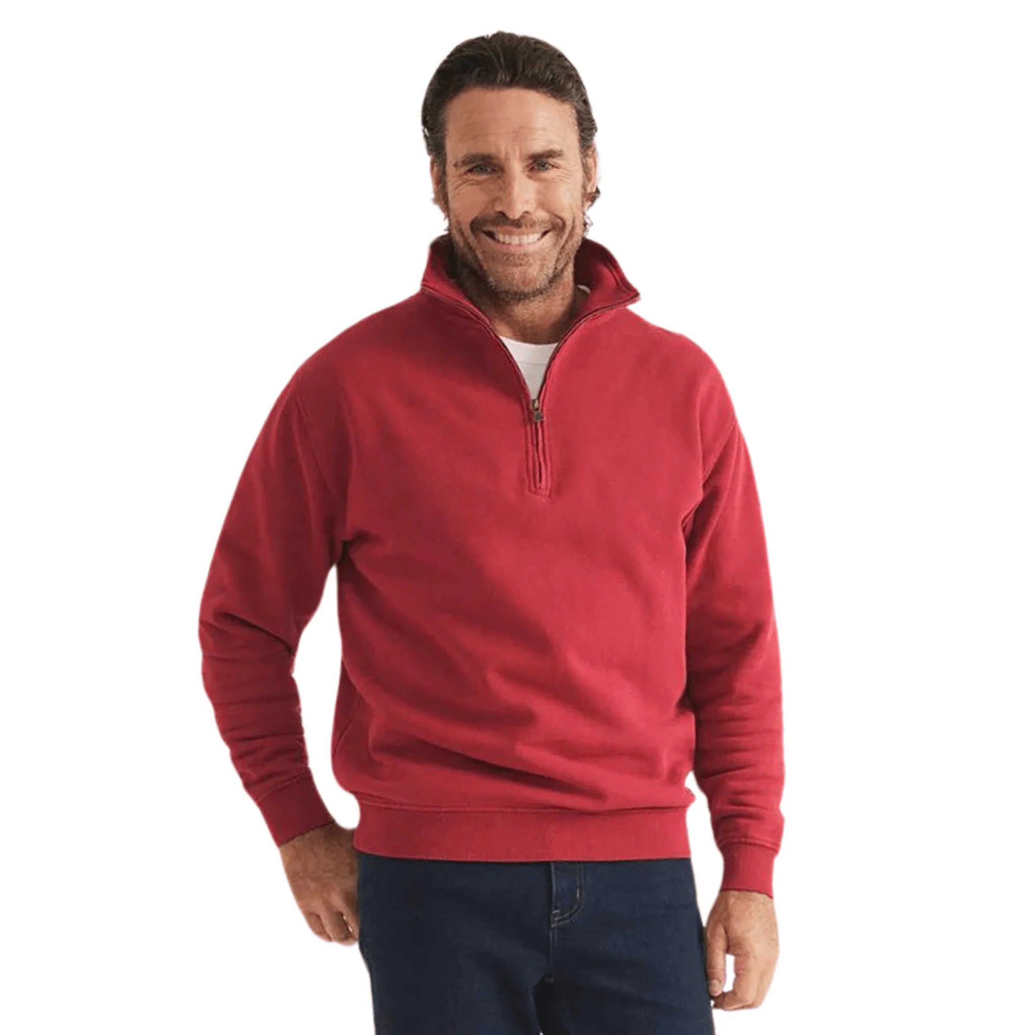 RB Sellars Trentham Half Zip Jumper (Unisex) - Cherry - Image 4