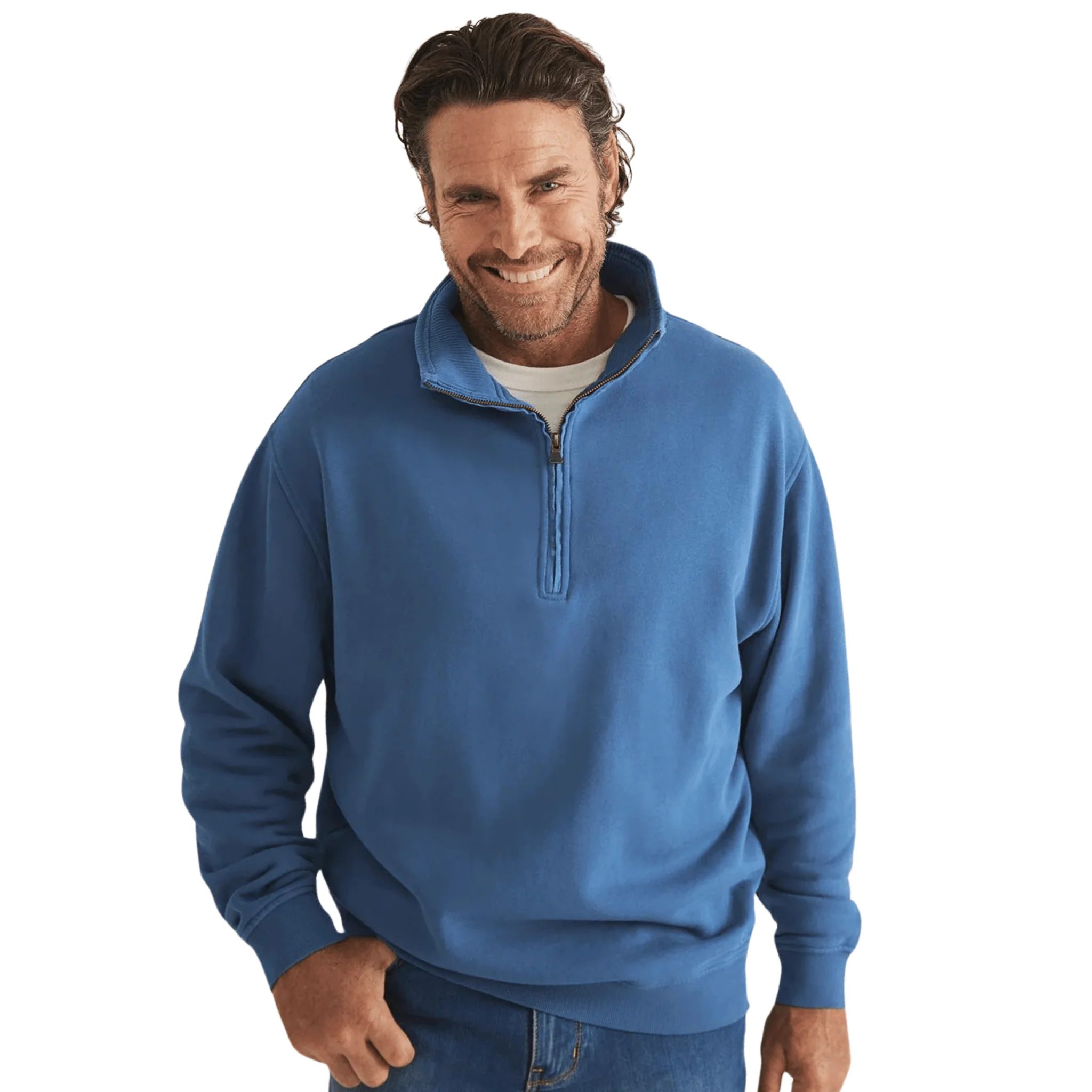 RB Sellars Trentham Half Zip Jumper (Unisex) - Ocean Blue