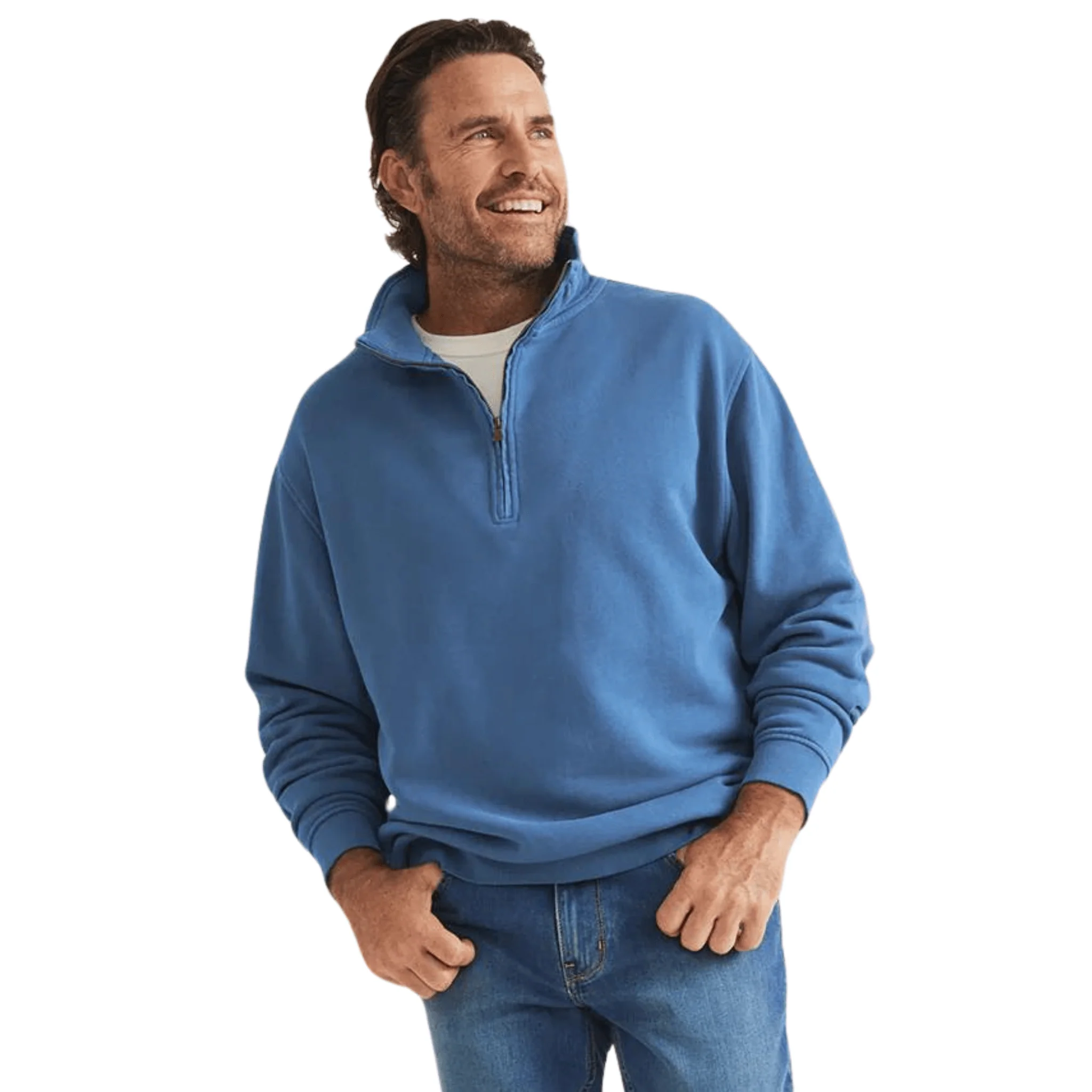 RB Sellars Trentham Half Zip Jumper (Unisex) - Ocean Blue - Image 5