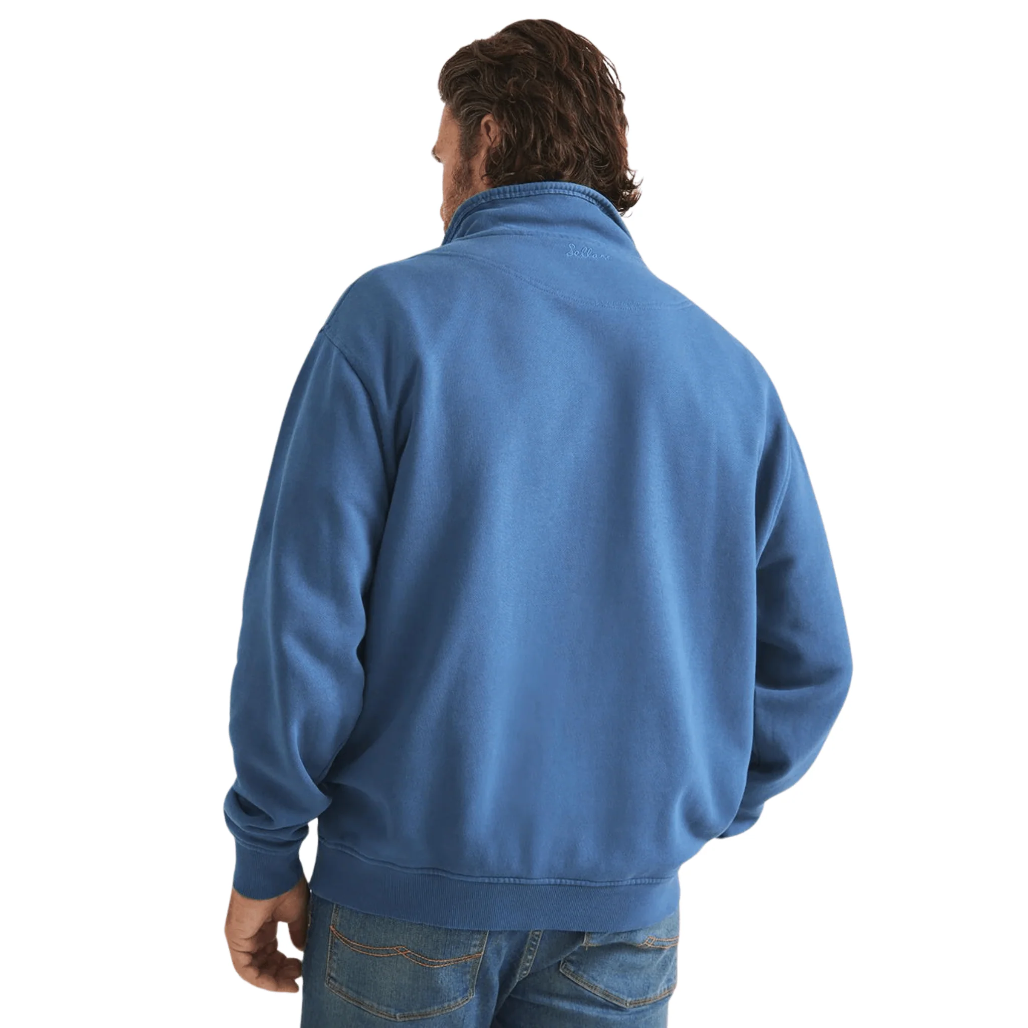 RB Sellars Trentham Half Zip Jumper (Unisex) - Ocean Blue - Image 6